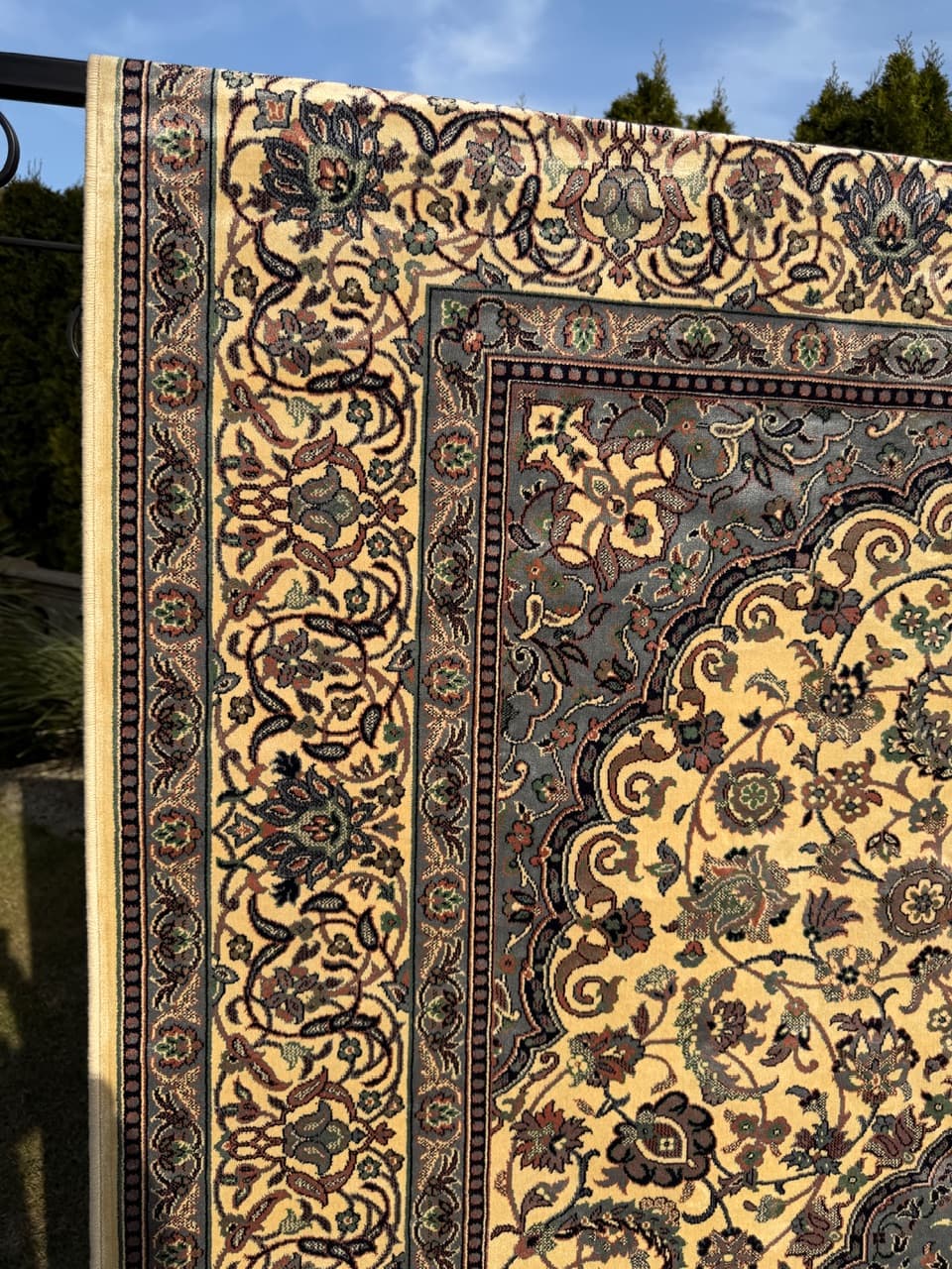 Dywan Rajski Ogród 290x200 cm, beżowy, wiskoza bawełna, Belgia - 290793