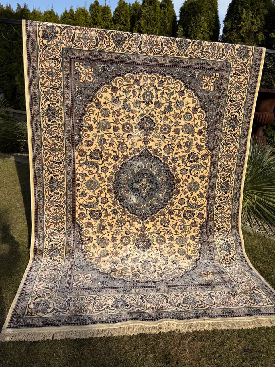 Dywan Rajski Ogród 290x200 cm, beżowy, wiskoza bawełna, Belgia - 290790