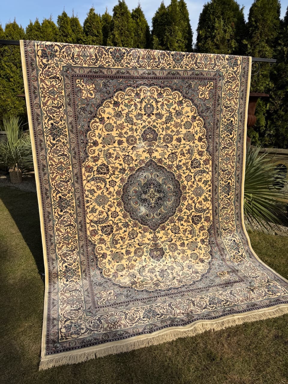 Dywan Rajski Ogród 290x200 cm, beżowy, wiskoza bawełna, Belgia - 290789