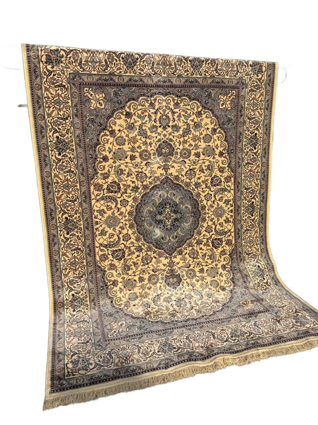 Dywan Rajski Ogród 290x200 cm, beżowy, wiskoza bawełna, Belgia - WYMIARY