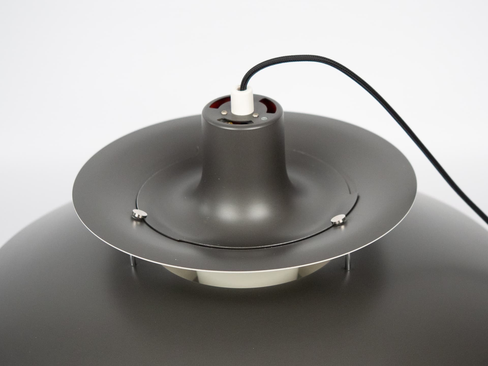 Lampa wisząca PH 5, aluminium szary, proj. P. Henningsen, Louis Poulsen, Dania, lata 60. - 290861