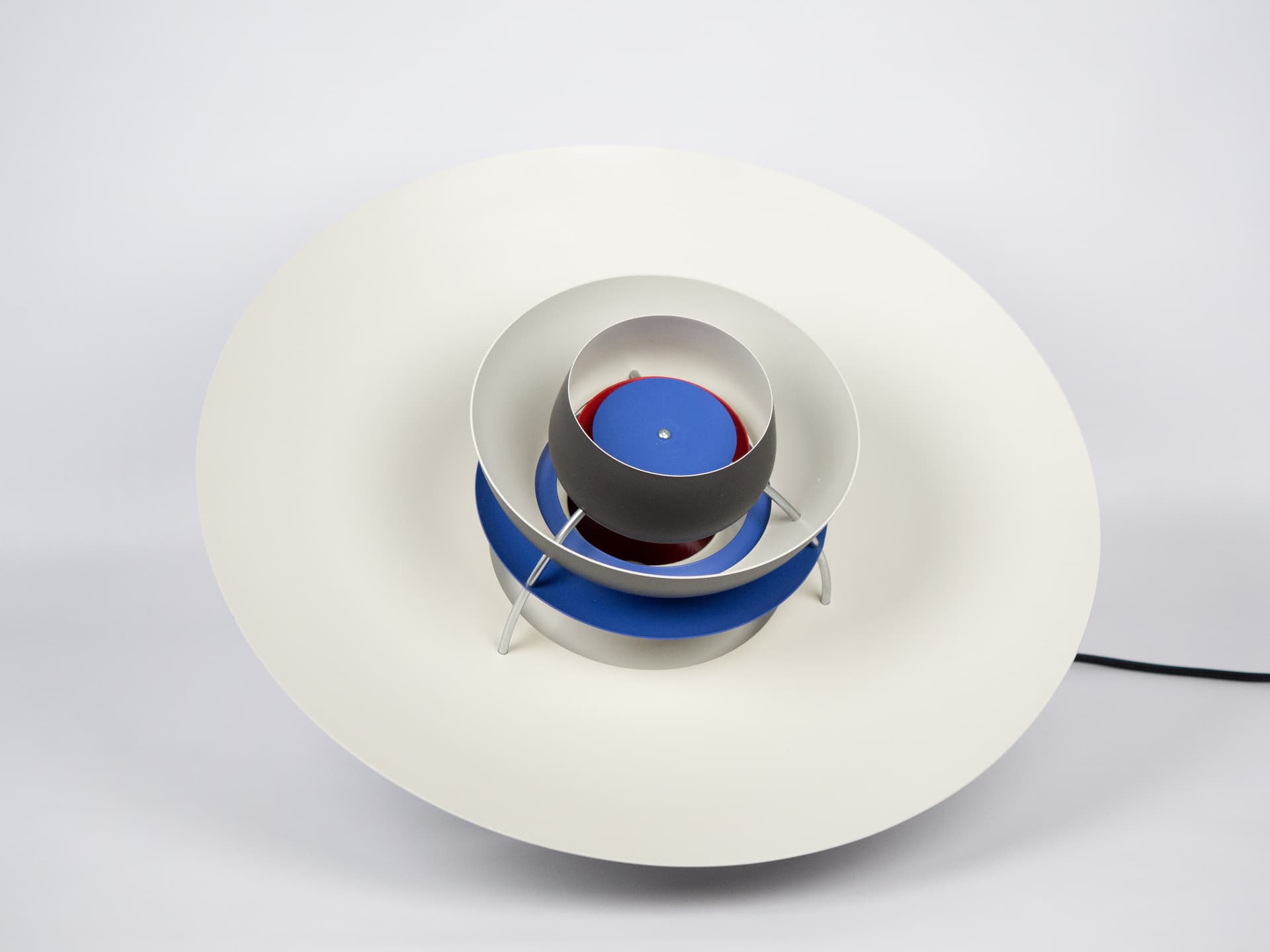 Lampa wisząca PH 5, aluminium szary, proj. P. Henningsen, Louis Poulsen, Dania, lata 60. - 290859