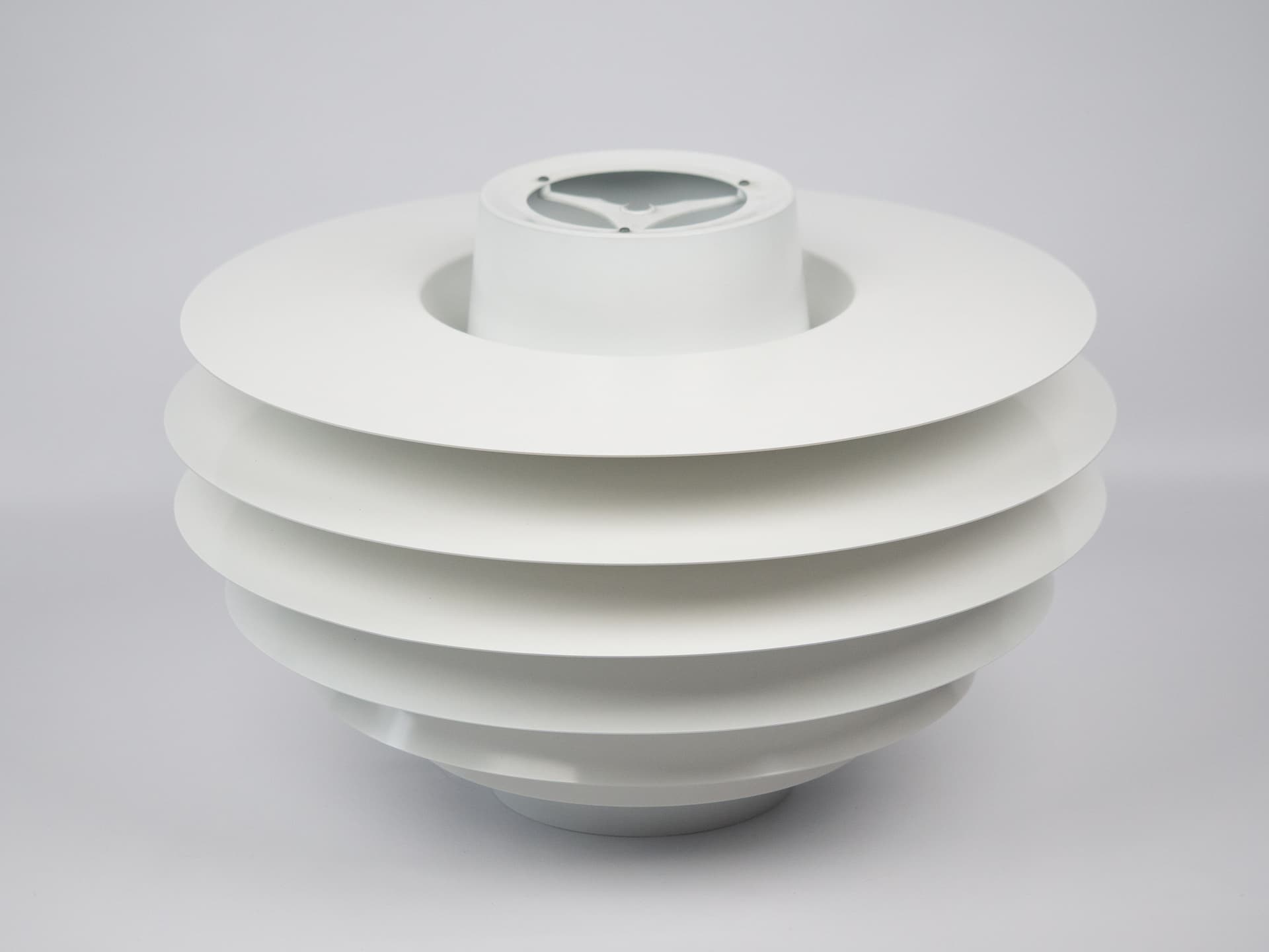 Pair of pendant lamps Verona, white aluminum, by S. Middelboe, Lyfa, Denmark, 1960s. - 290981