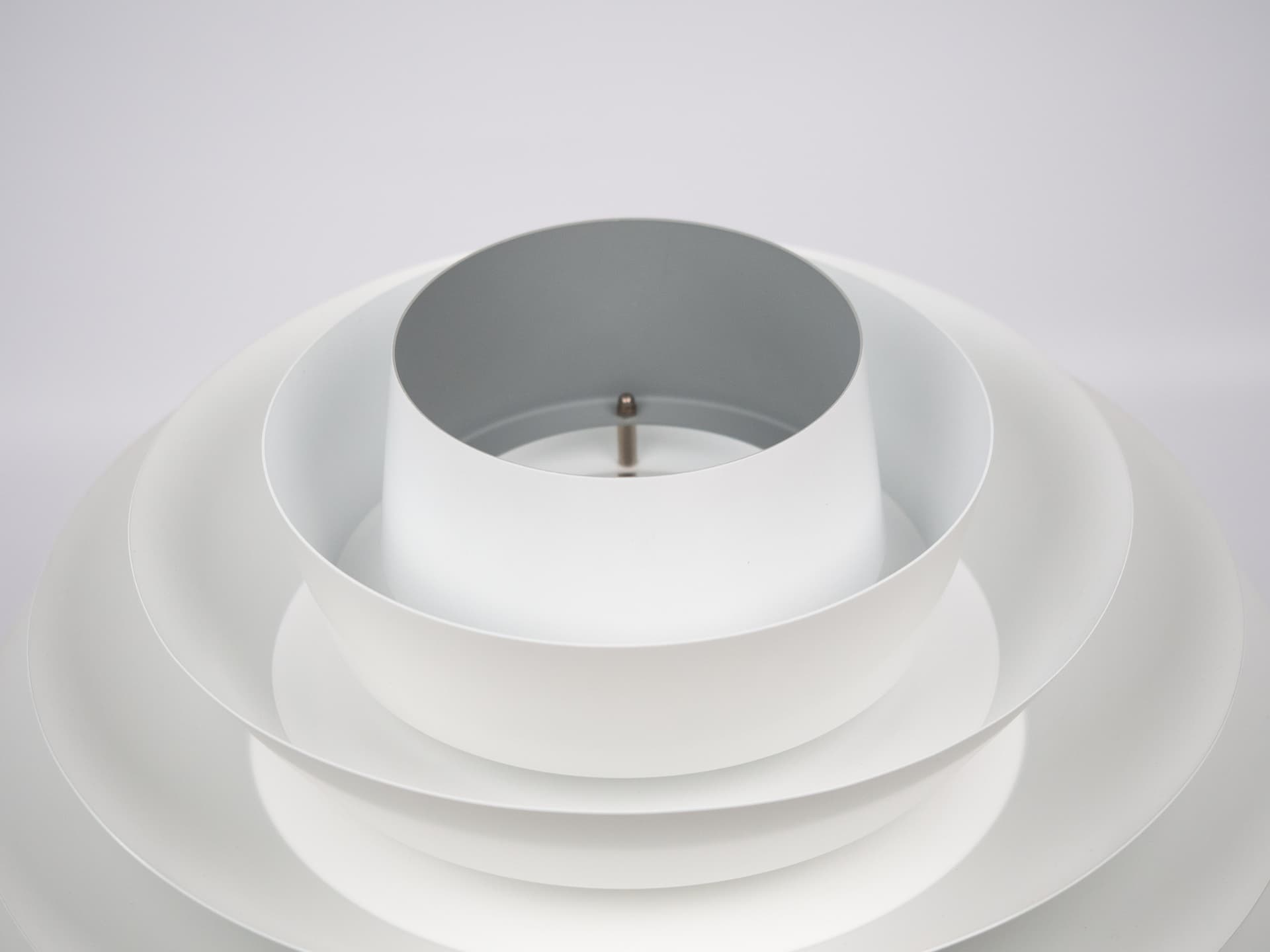 Pair of pendant lamps Verona, white aluminum, by S. Middelboe, Lyfa, Denmark, 1960s. - 290988