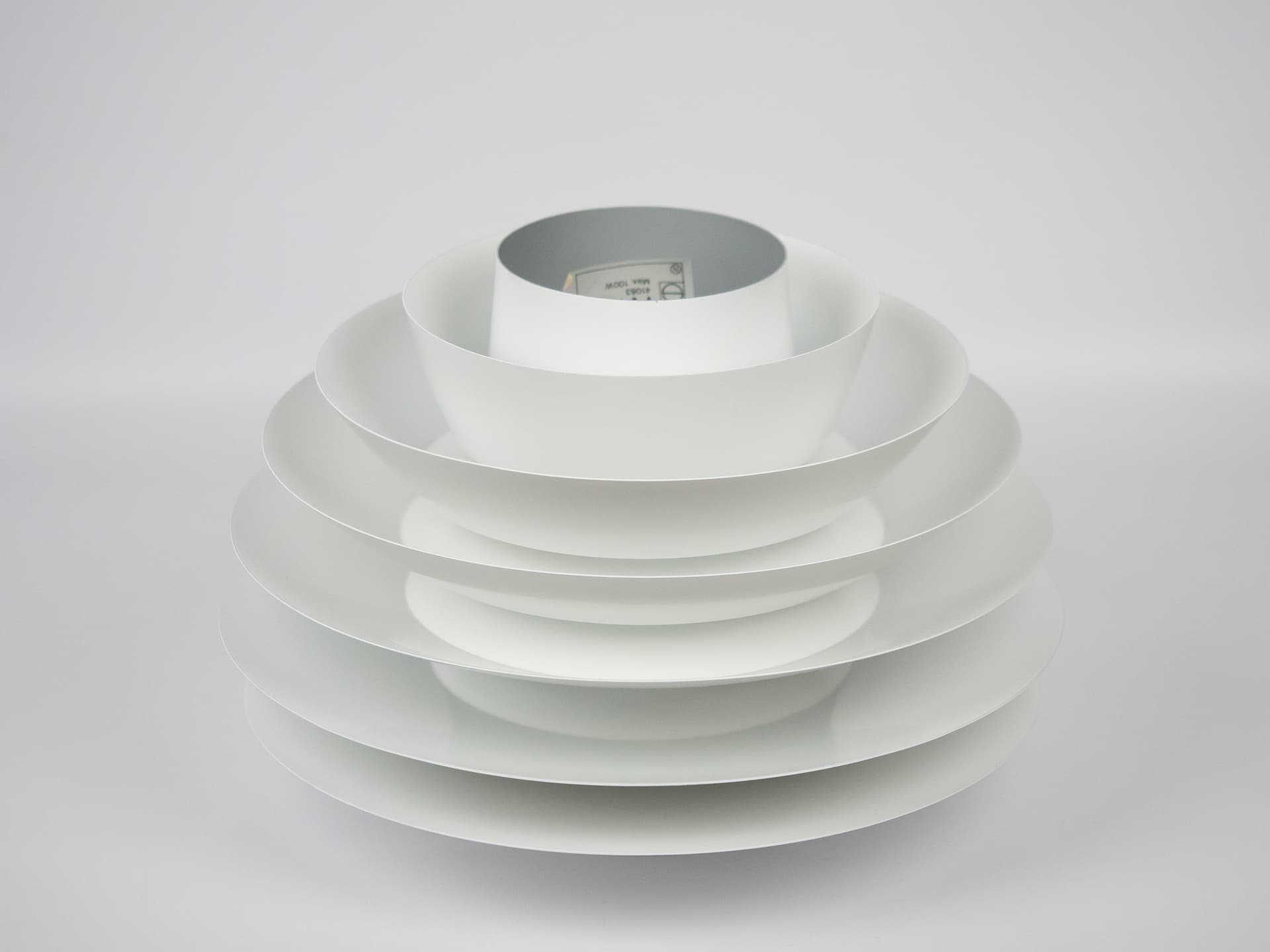 Lampa wisząca Verona, biały, aluminium, proj. S. Middelboe, Lyfa, Dania, lata 60. - 291072