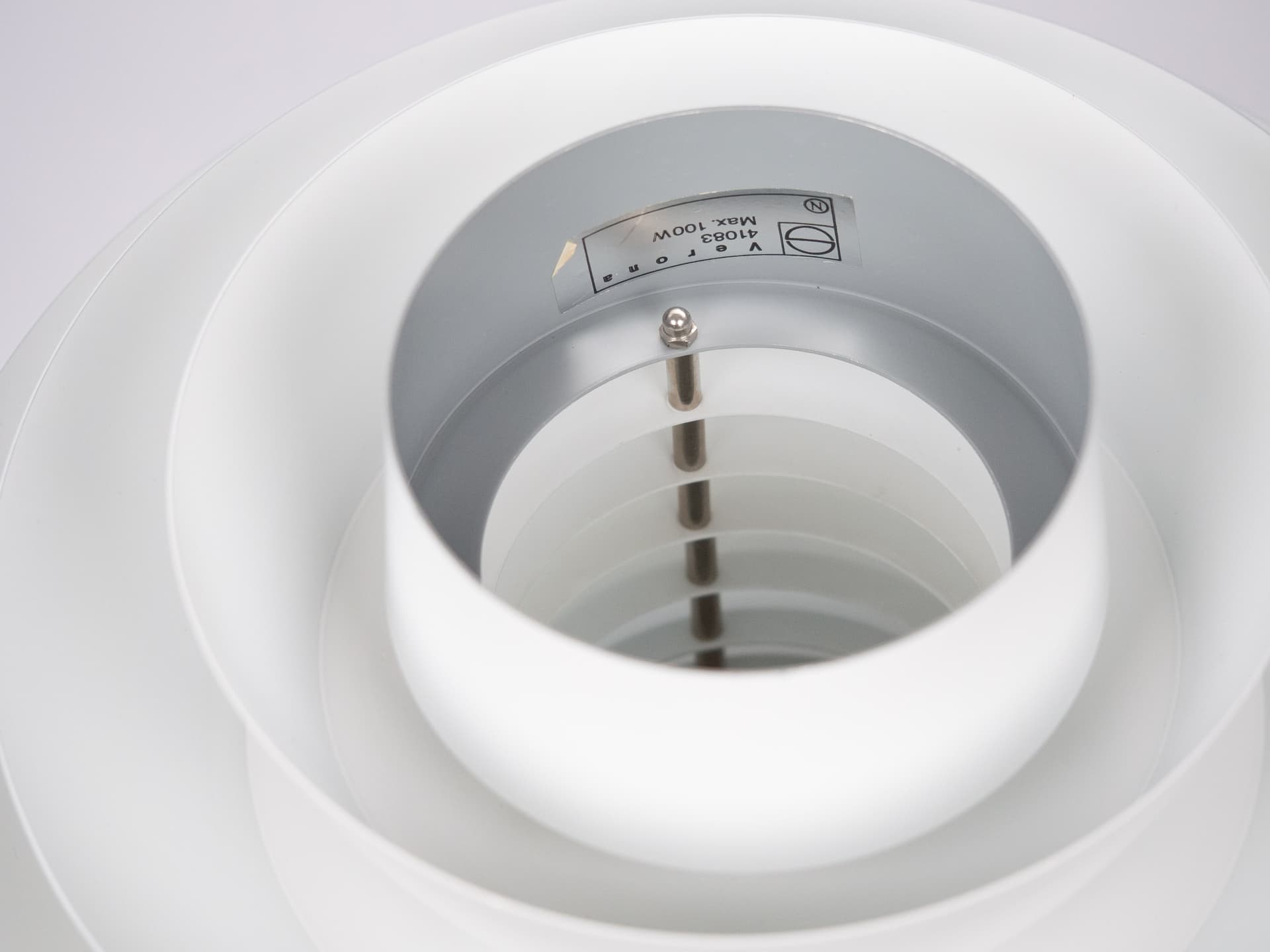 Lampa wisząca Verona, biały, aluminium, proj. S. Middelboe, Lyfa, Dania, lata 60. - 291076