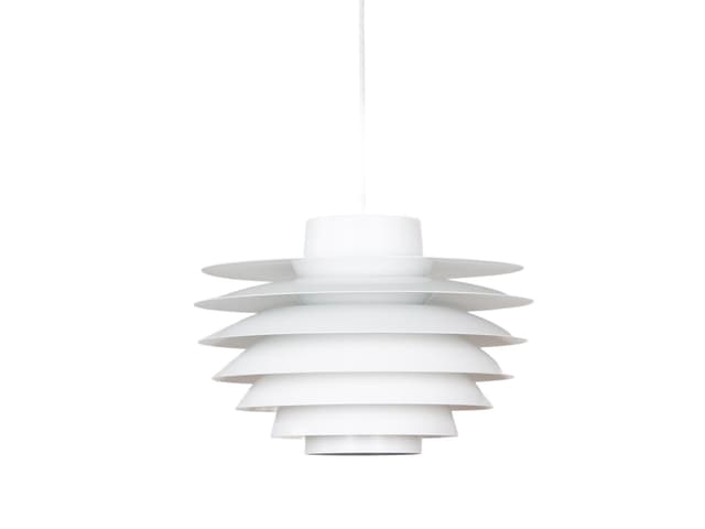 Lampa wisząca Verona, biały, aluminium, proj. S. Middelboe, Lyfa, Dania, lata 60. - WYMIARY