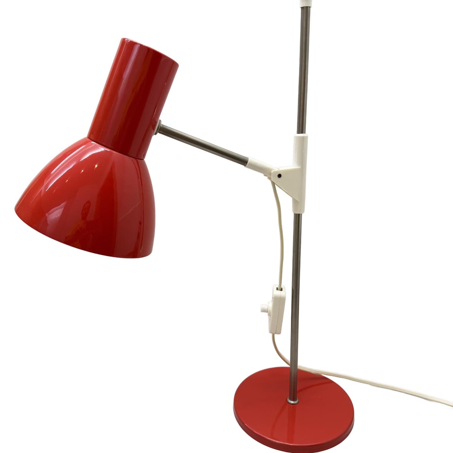 Lampka biurkowa, czerwona, Niemcy, lata 70.
