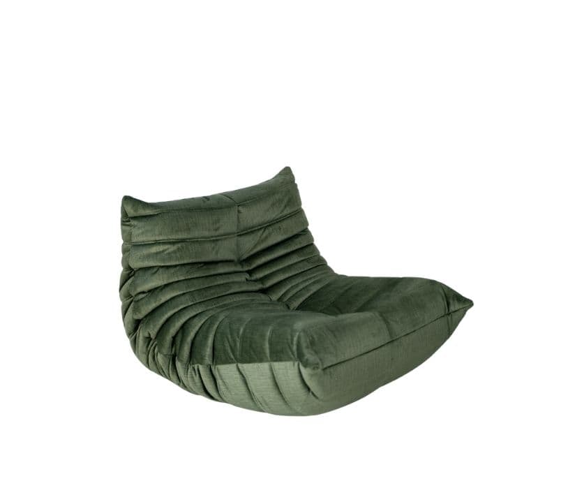 Fotel wypoczynkowy Togo, rib velvet moss green