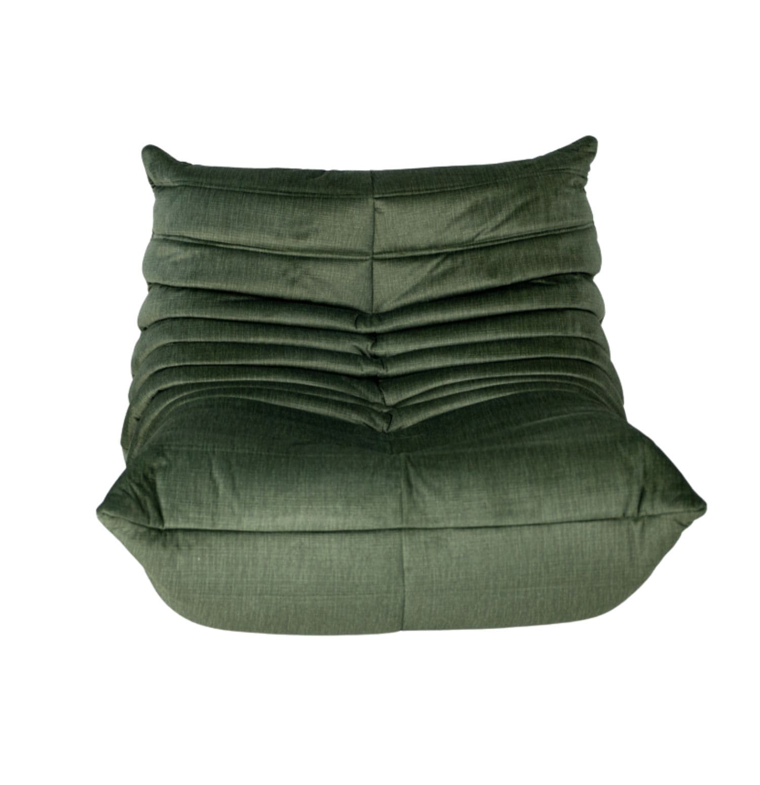 Fotel wypoczynkowy Togo z podnóżkiem, rib velvet moss green - 291274