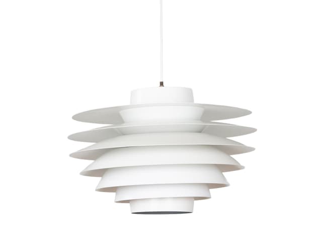 Pendant Lamp Verona, white aluminum, by S. Middelboe, Lyfa, Denmark, 1960s. - DIMENSION