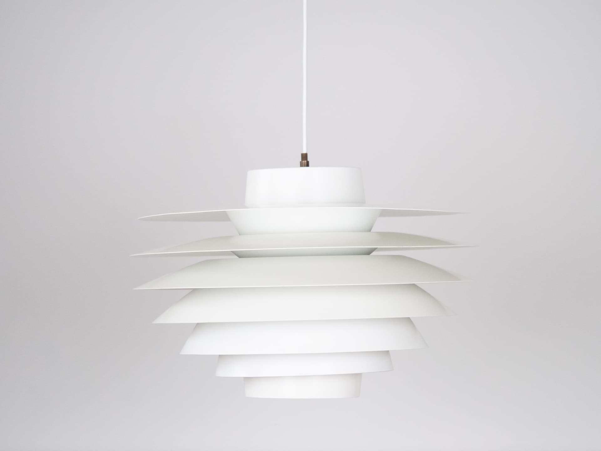 Pendant Lamp Verona, white aluminum, by S. Middelboe, Lyfa, Denmark, 1960s. - 291340