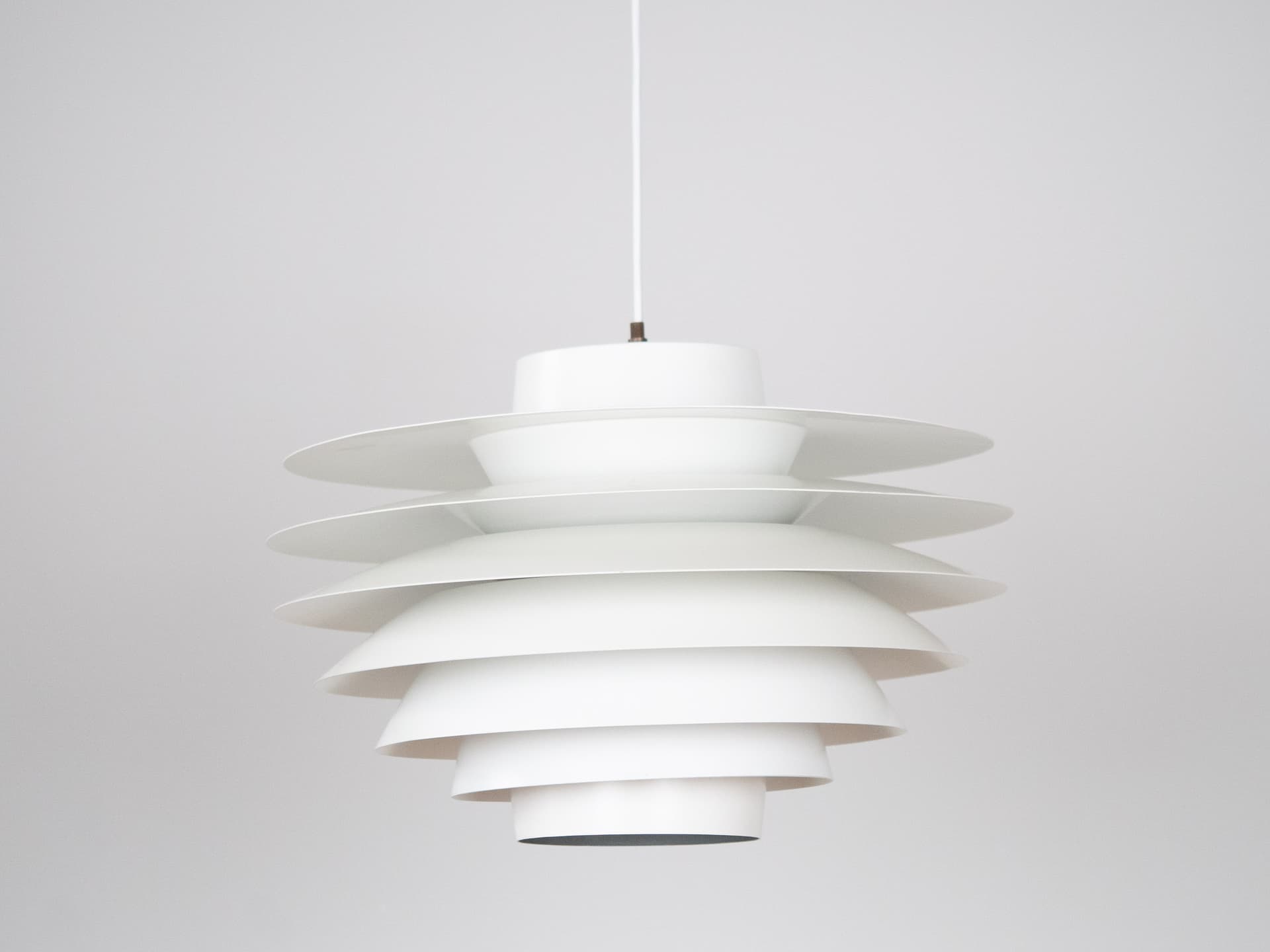 Pendant Lamp Verona, white aluminum, by S. Middelboe, Lyfa, Denmark, 1960s. - 291339