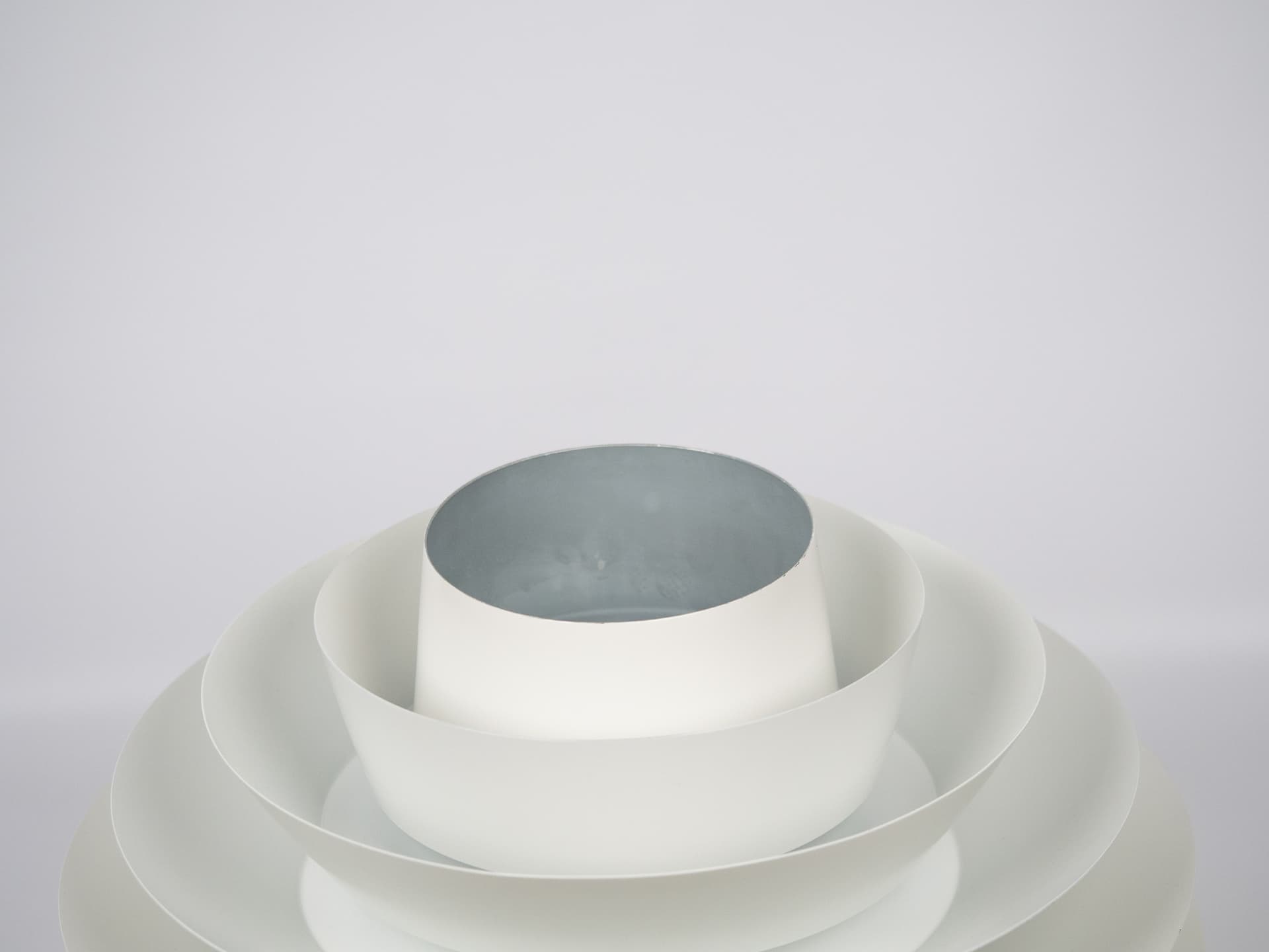 Pendant Lamp Verona, white aluminum, by S. Middelboe, Lyfa, Denmark, 1960s. - 291344