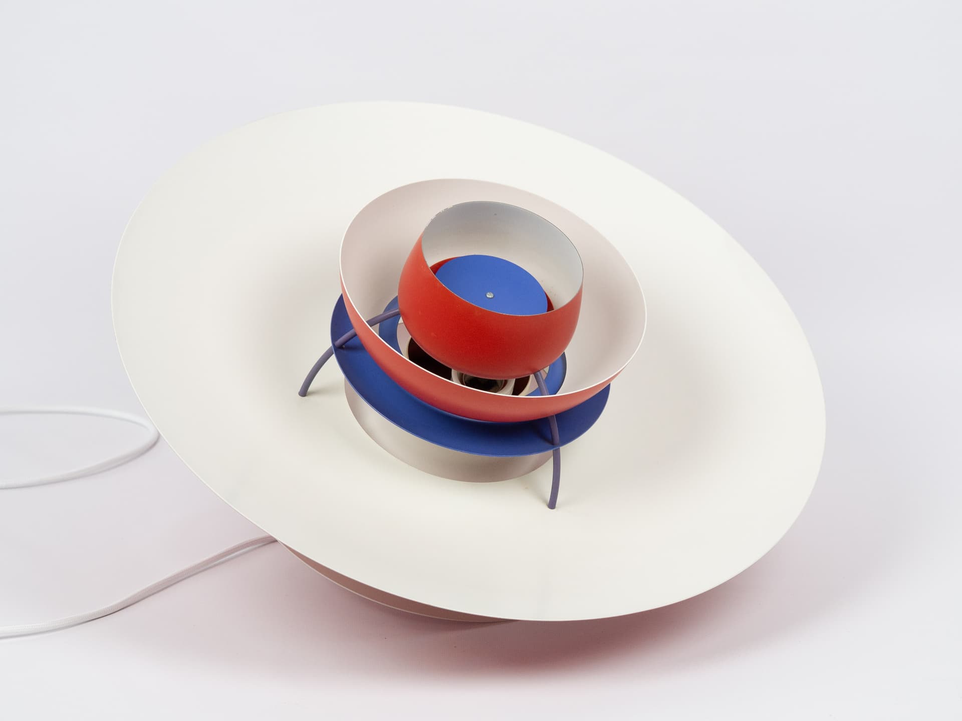 Pendant lamp PH 5, red aluminium, by P. Henningsen, Louis Poulsen, Denmark, 1980s. - 291391