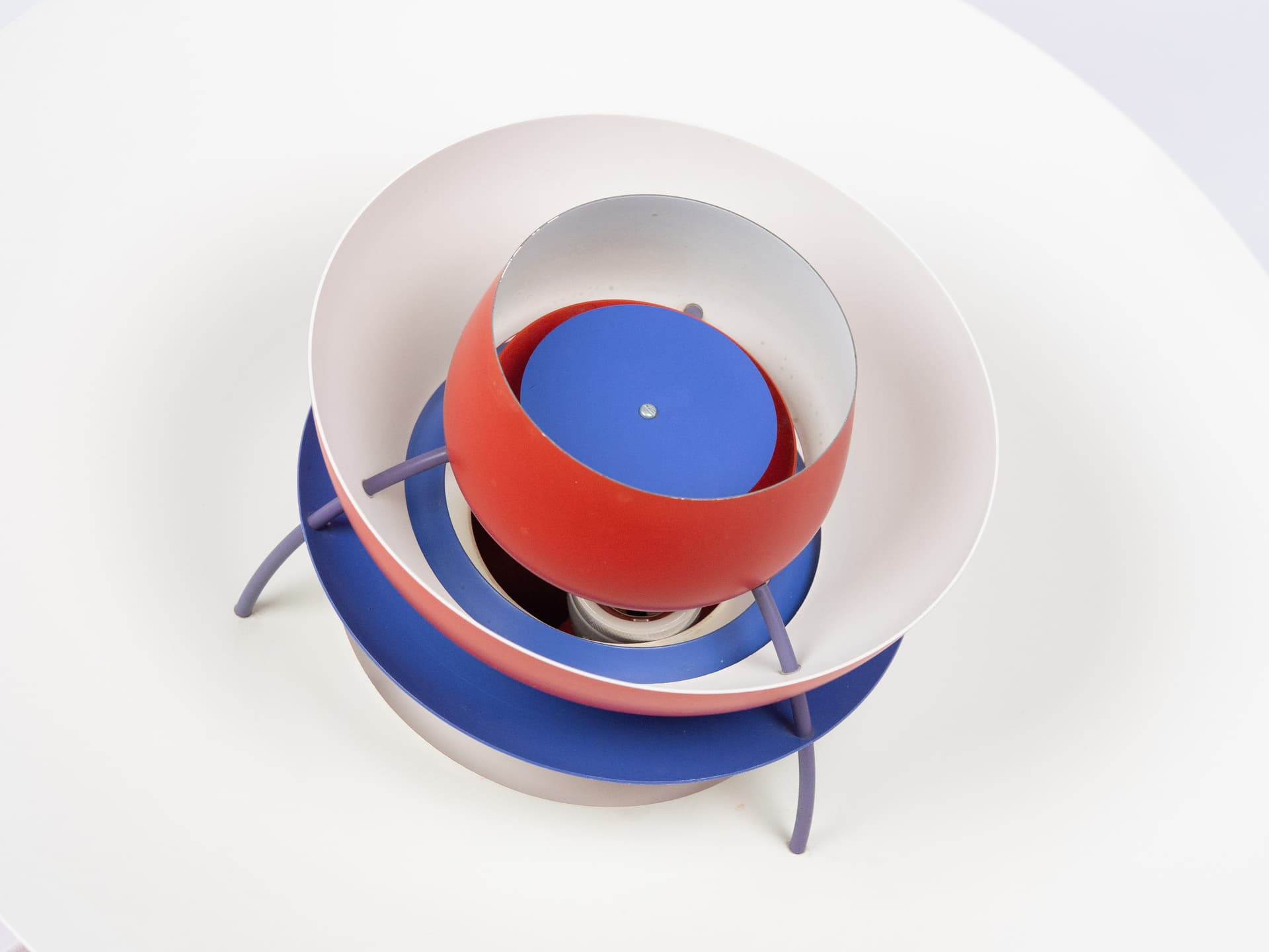 Pendant lamp PH 5, red aluminium, by P. Henningsen, Louis Poulsen, Denmark, 1980s. - 291392