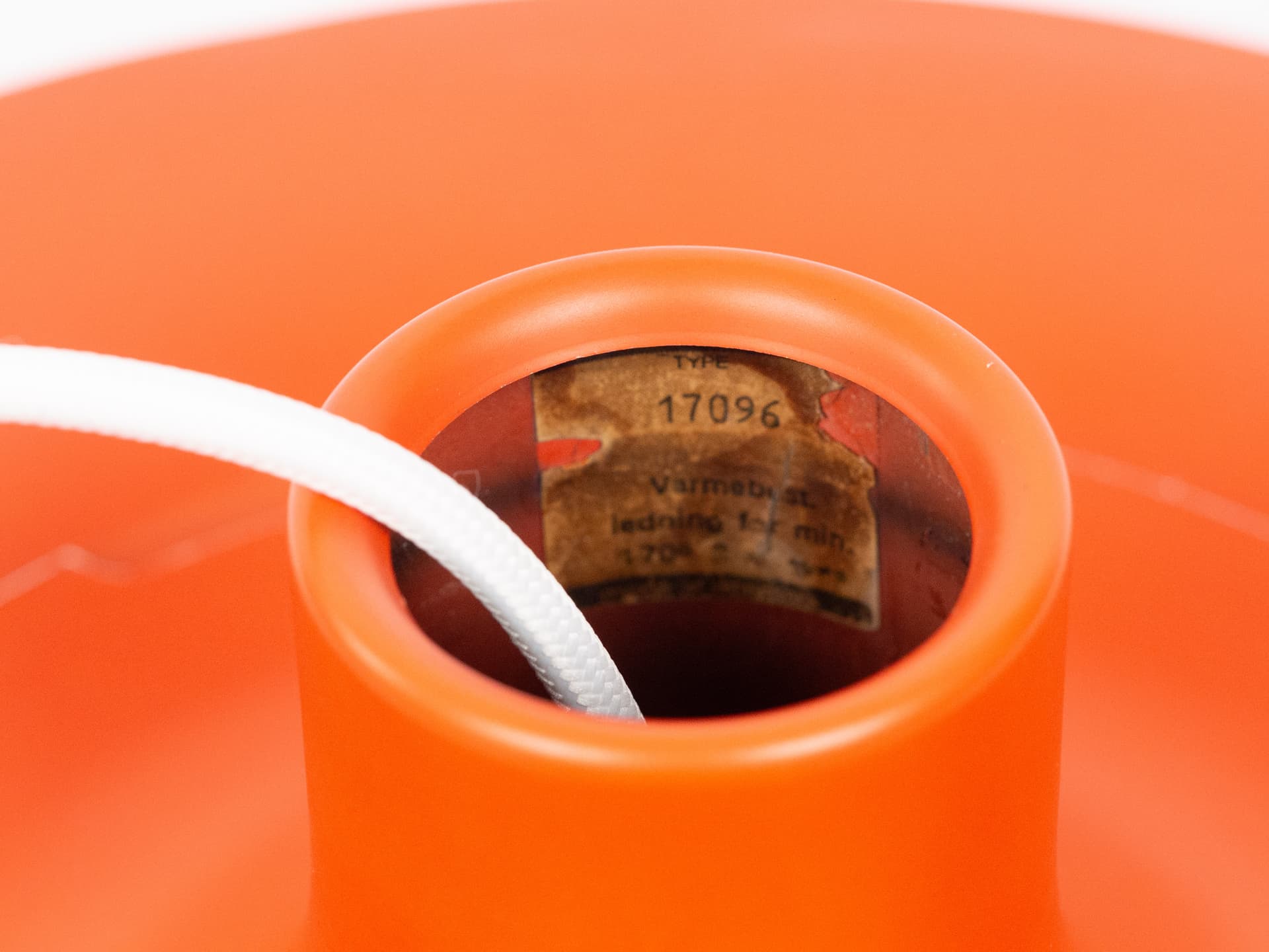 Pendant lamp PH 5, red aluminium, by P. Henningsen, Louis Poulsen, Denmark, 1980s. - 291393