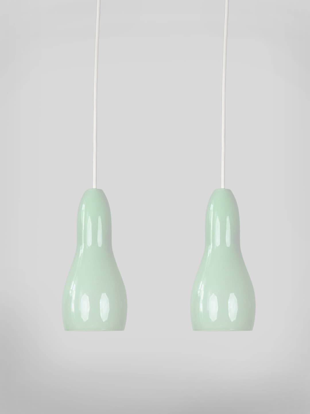 Pair of pendant lamps, mint, glass, Holmegaard, Denmark, 2000s. - 291415