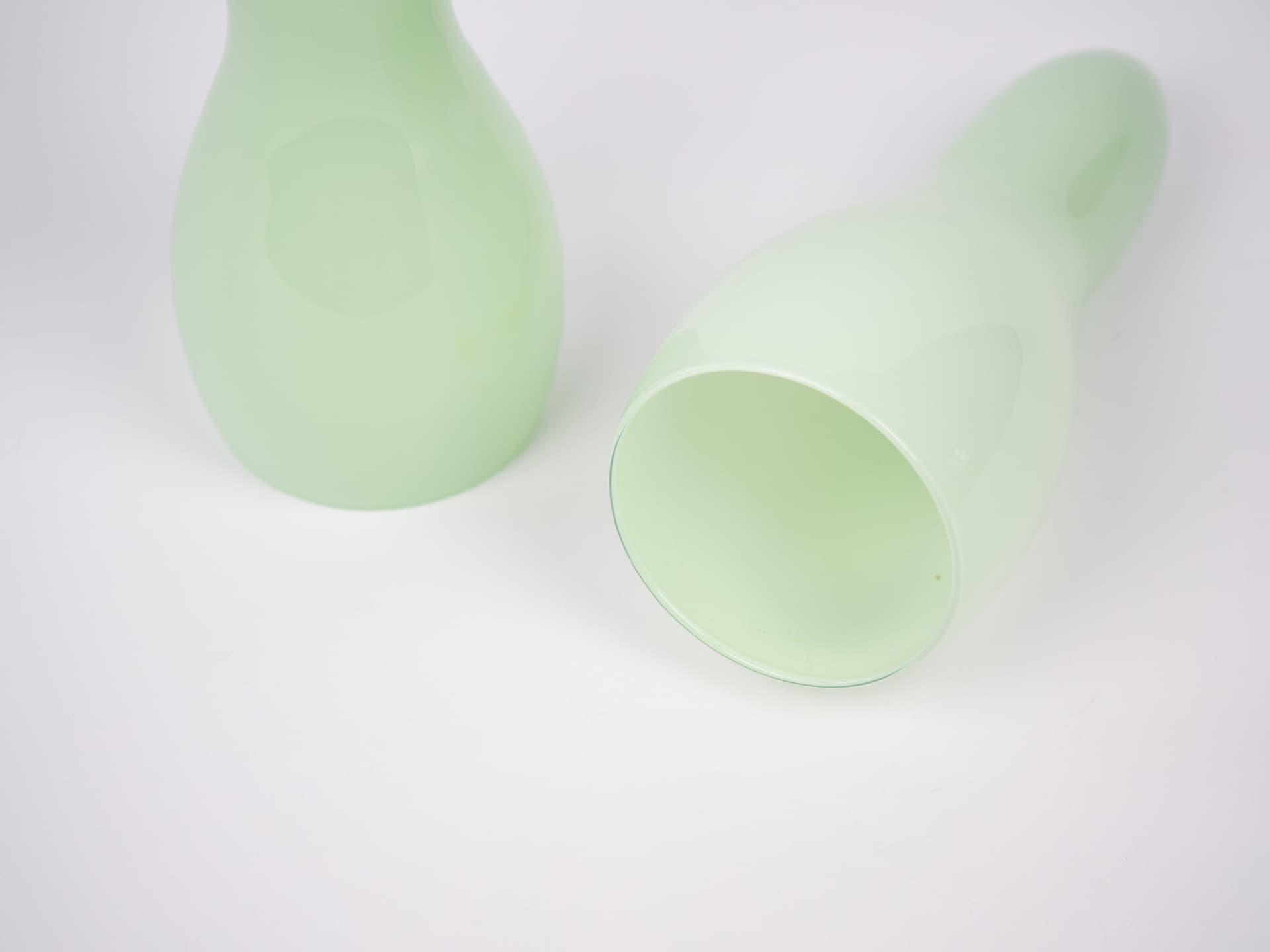 Pair of pendant lamps, mint, glass, Holmegaard, Denmark, 2000s. - 291411