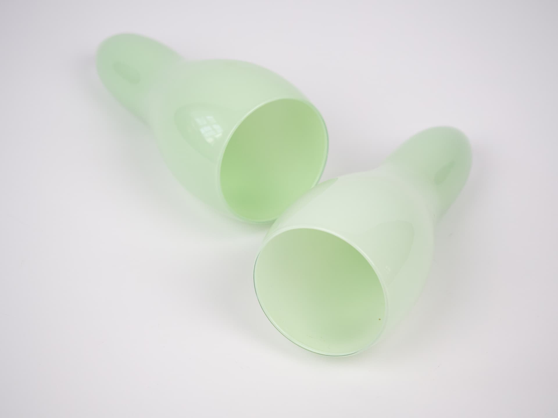 Pair of pendant lamps, mint, glass, Holmegaard, Denmark, 2000s. - 291413