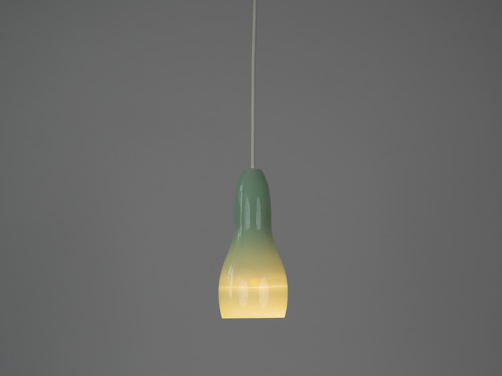 Pair of pendant lamps, mint, glass, Holmegaard, Denmark, 2000s. - 291409