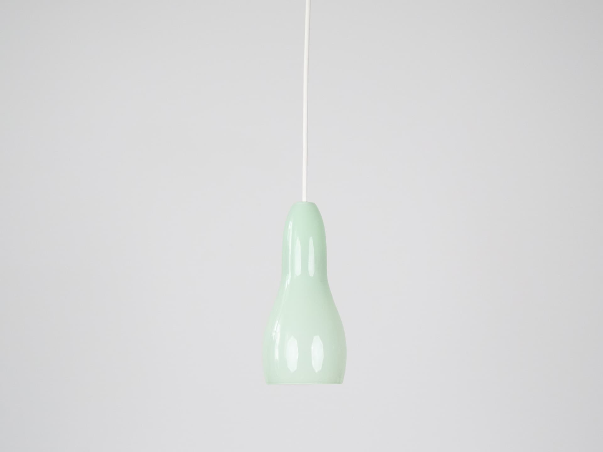 Pair of pendant lamps, mint, glass, Holmegaard, Denmark, 2000s. - 291408