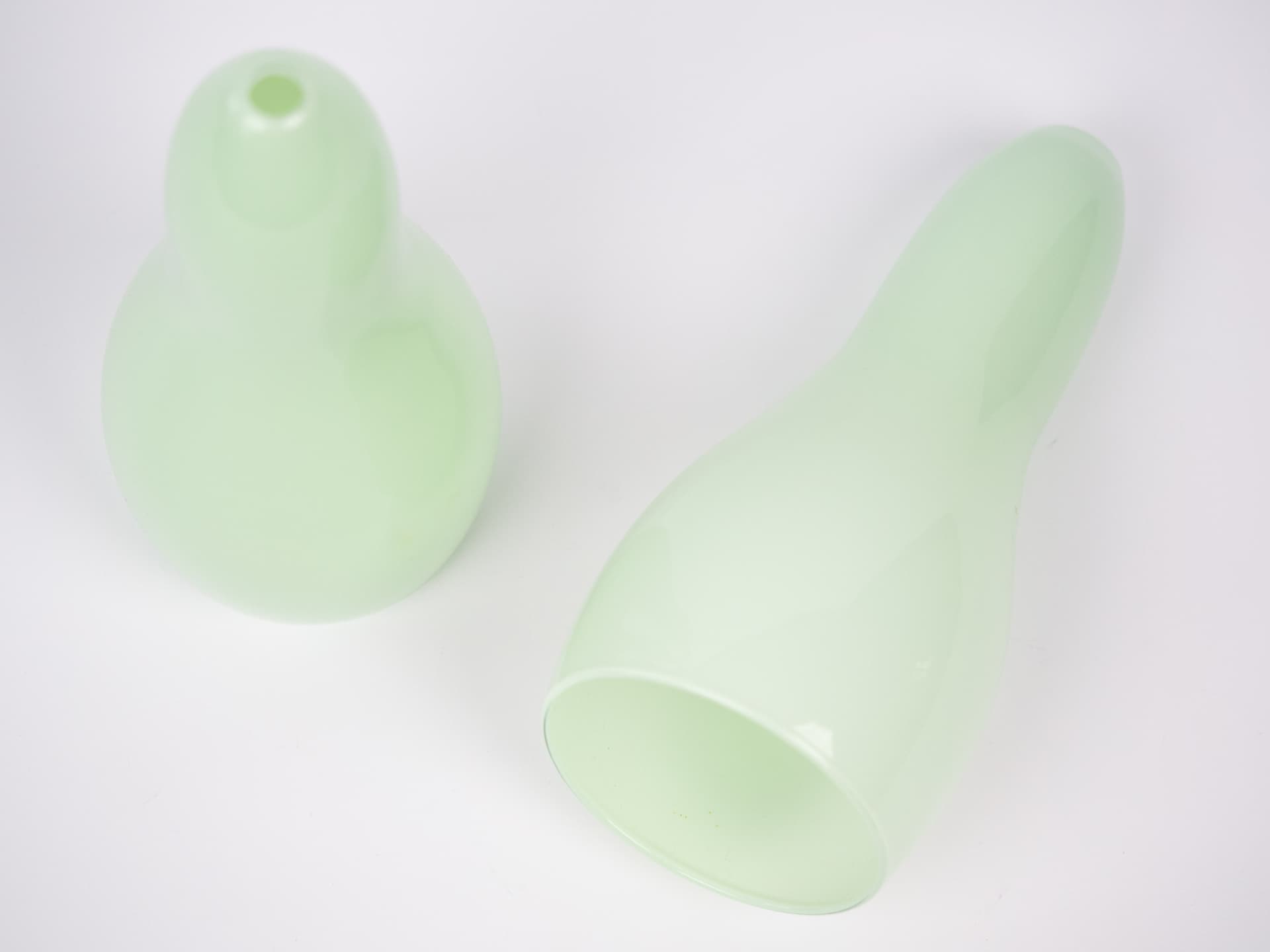 Pair of pendant lamps, mint, glass, Holmegaard, Denmark, 2000s. - 291412