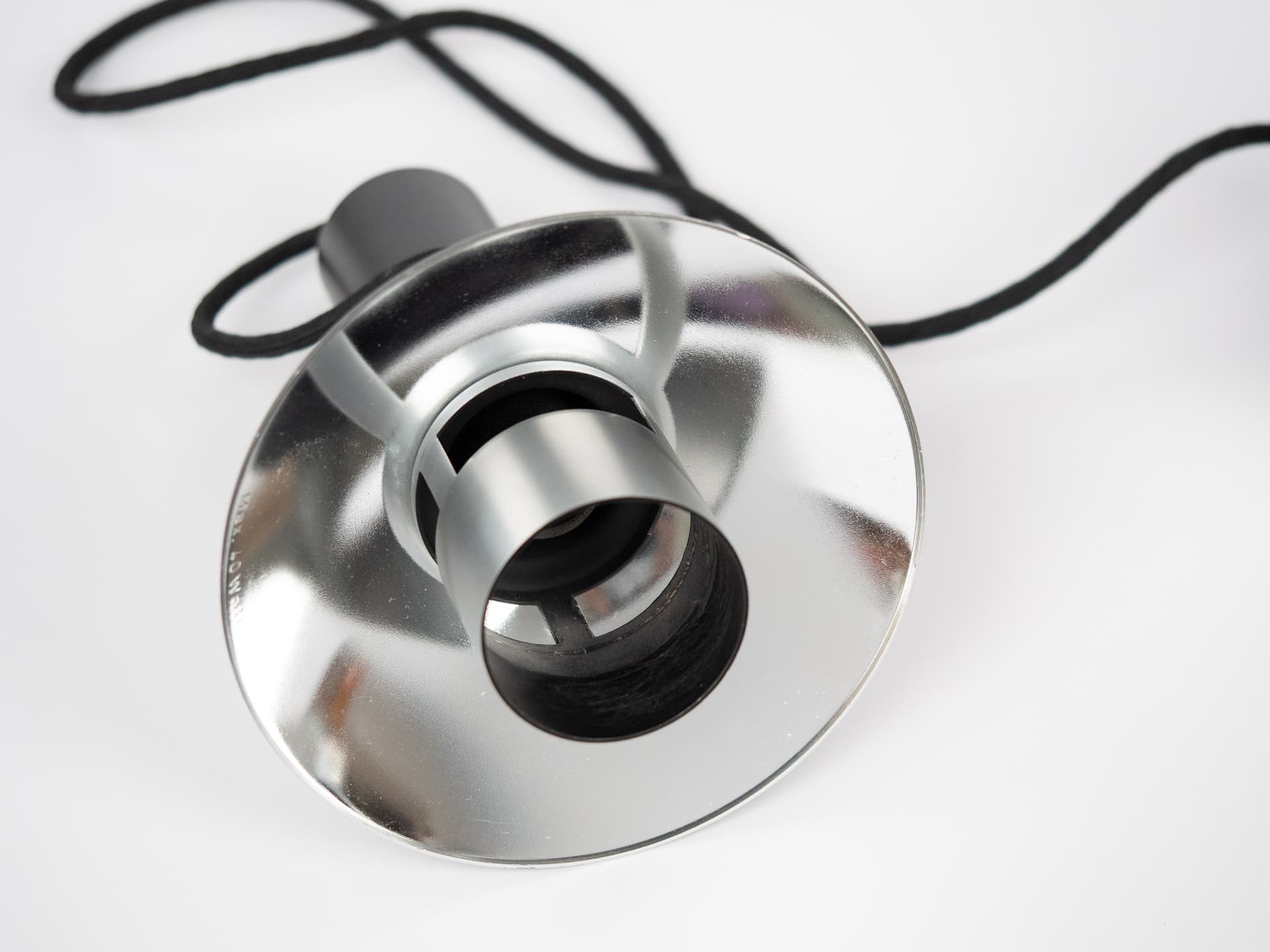 Pair of pendant lamps Louise, black metal, silver aluminum, Louis Poulsen, Denmark, 1970s. - 291432