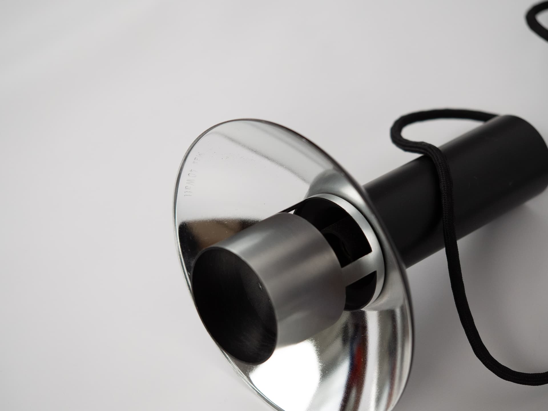 Pair of pendant lamps Louise, black metal, silver aluminum, Louis Poulsen, Denmark, 1970s. - 291435