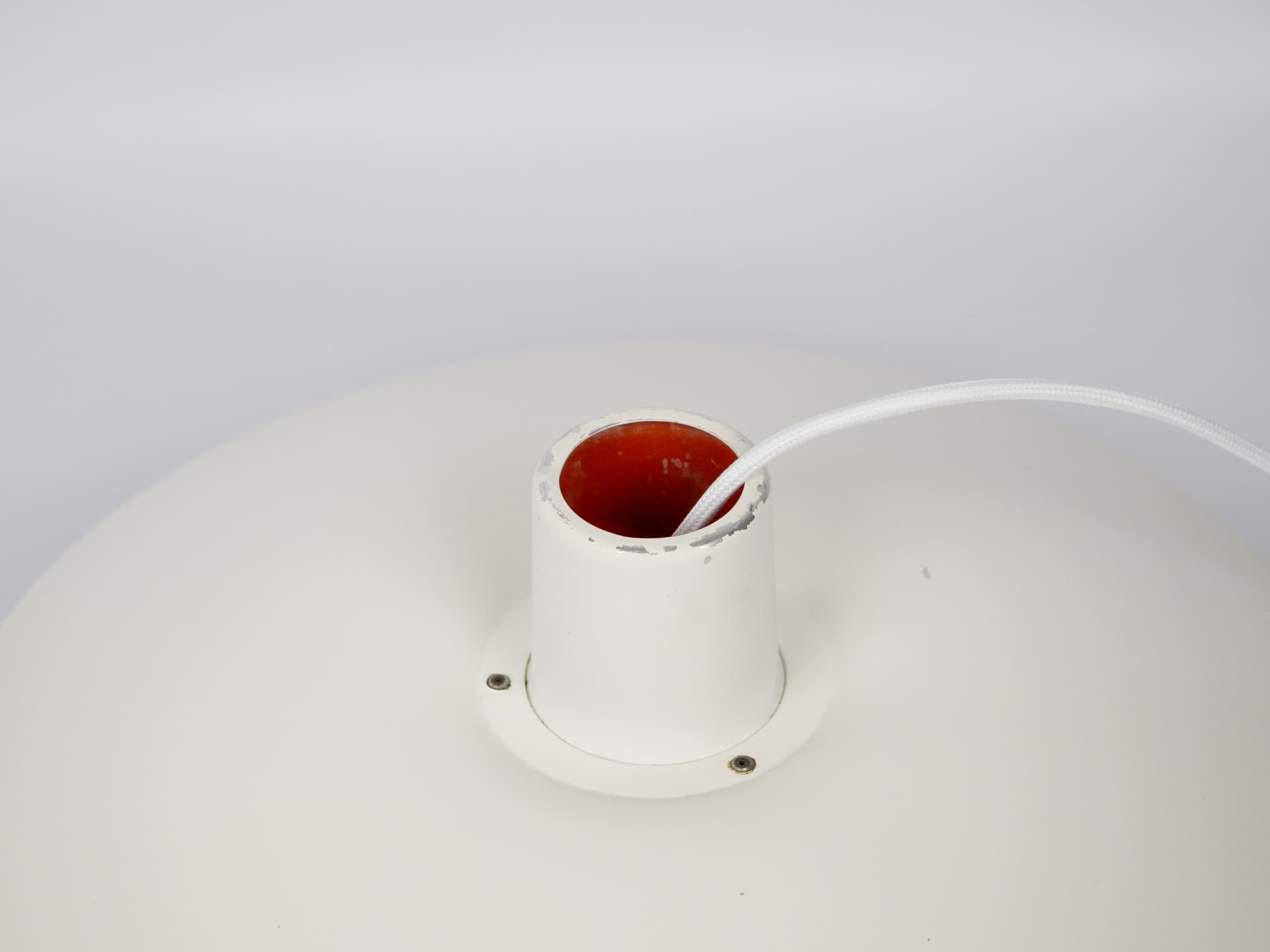 Pendant lamp PH 4/3, white aluminum, by P. Henningsen, Louis Poulsen, Denmark, 1980s. - 291472