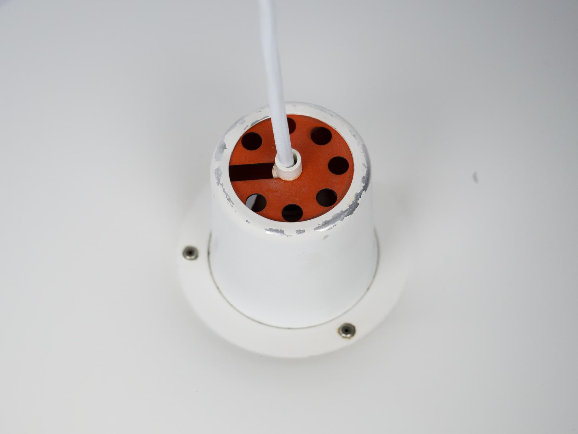 Pendant lamp PH 4/3, white aluminum, by P. Henningsen, Louis Poulsen, Denmark, 1980s. - 291477