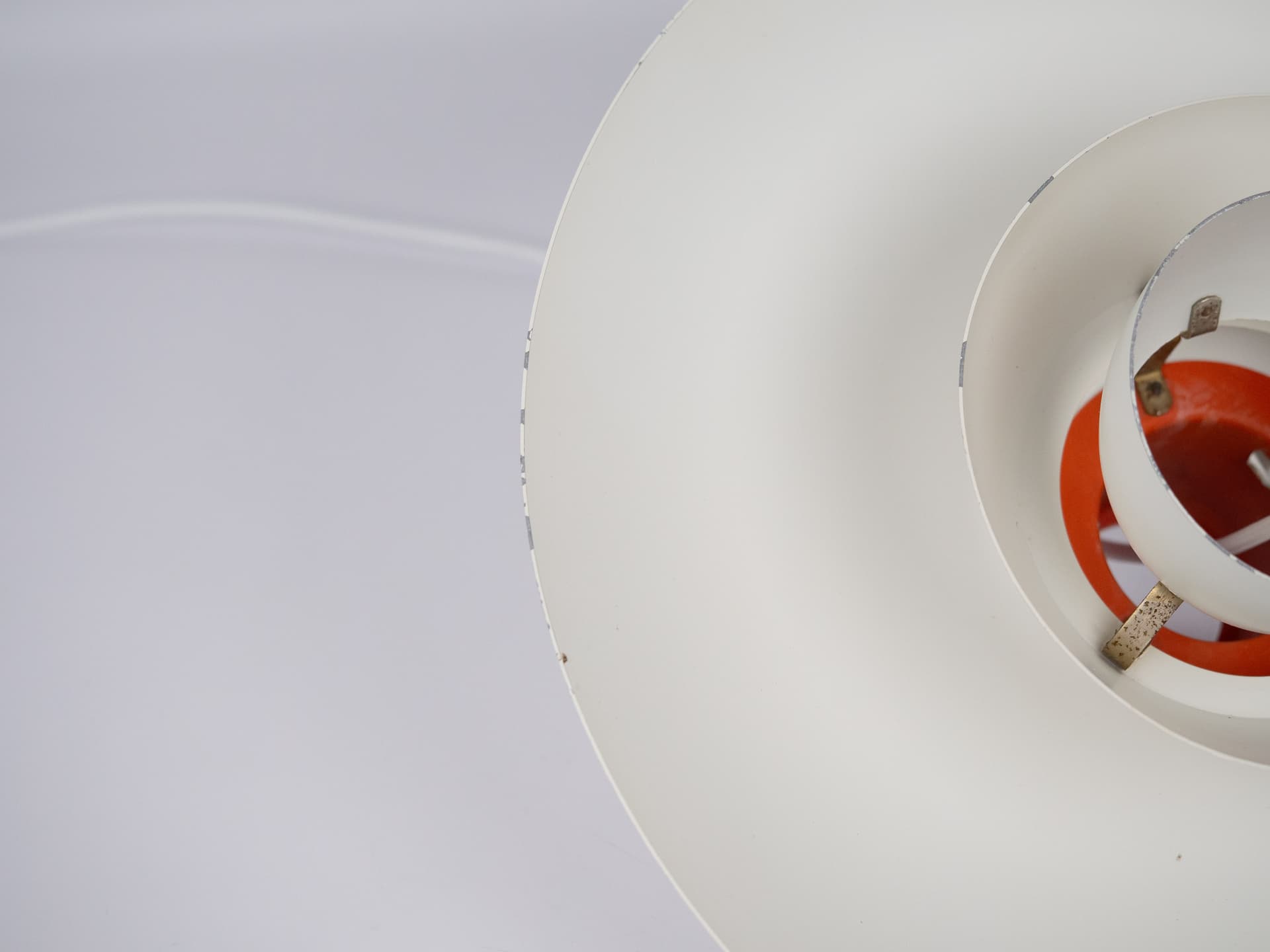 Pendant lamp PH 4/3, white aluminum, by P. Henningsen, Louis Poulsen, Denmark, 1980s. - 291479