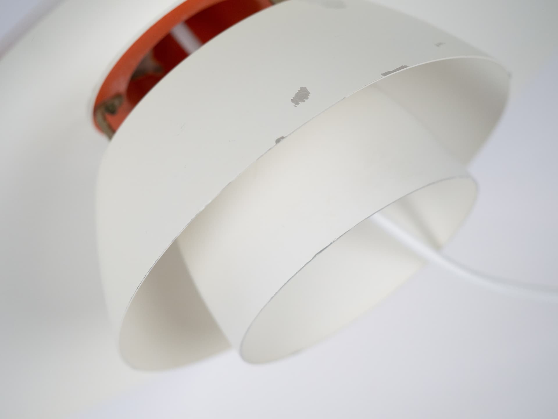 Pendant lamp PH 4/3, white aluminum, by P. Henningsen, Louis Poulsen, Denmark, 1980s. - 291481