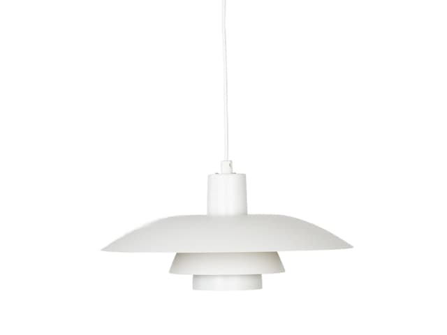 Pendant lamp PH 4/3, white aluminum, by P. Henningsen, Louis Poulsen, Denmark, 1980s. - DIMENSION