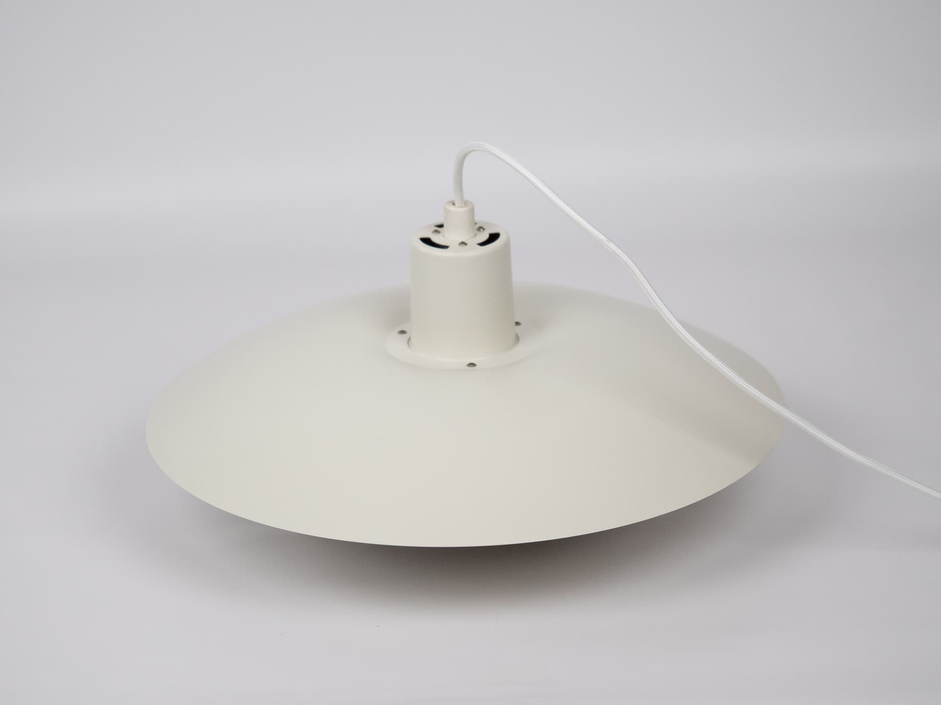 Pendant lamp PH 4/3, white aluminum, by P. Henningsen, Louis Poulsen, Denmark, 1980s. - 291497