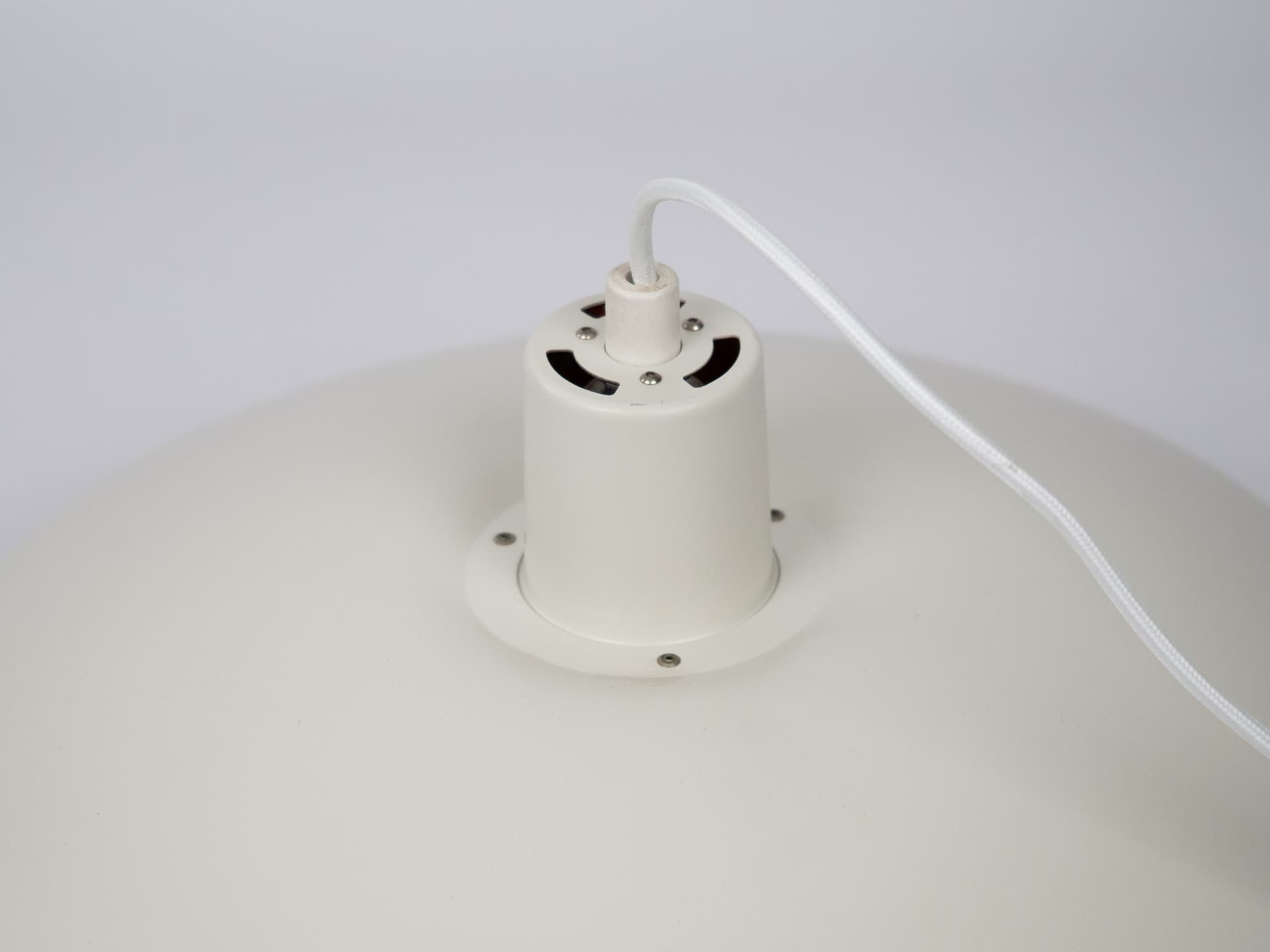 Pendant lamp PH 4/3, white aluminum, by P. Henningsen, Louis Poulsen, Denmark, 1980s. - 291499