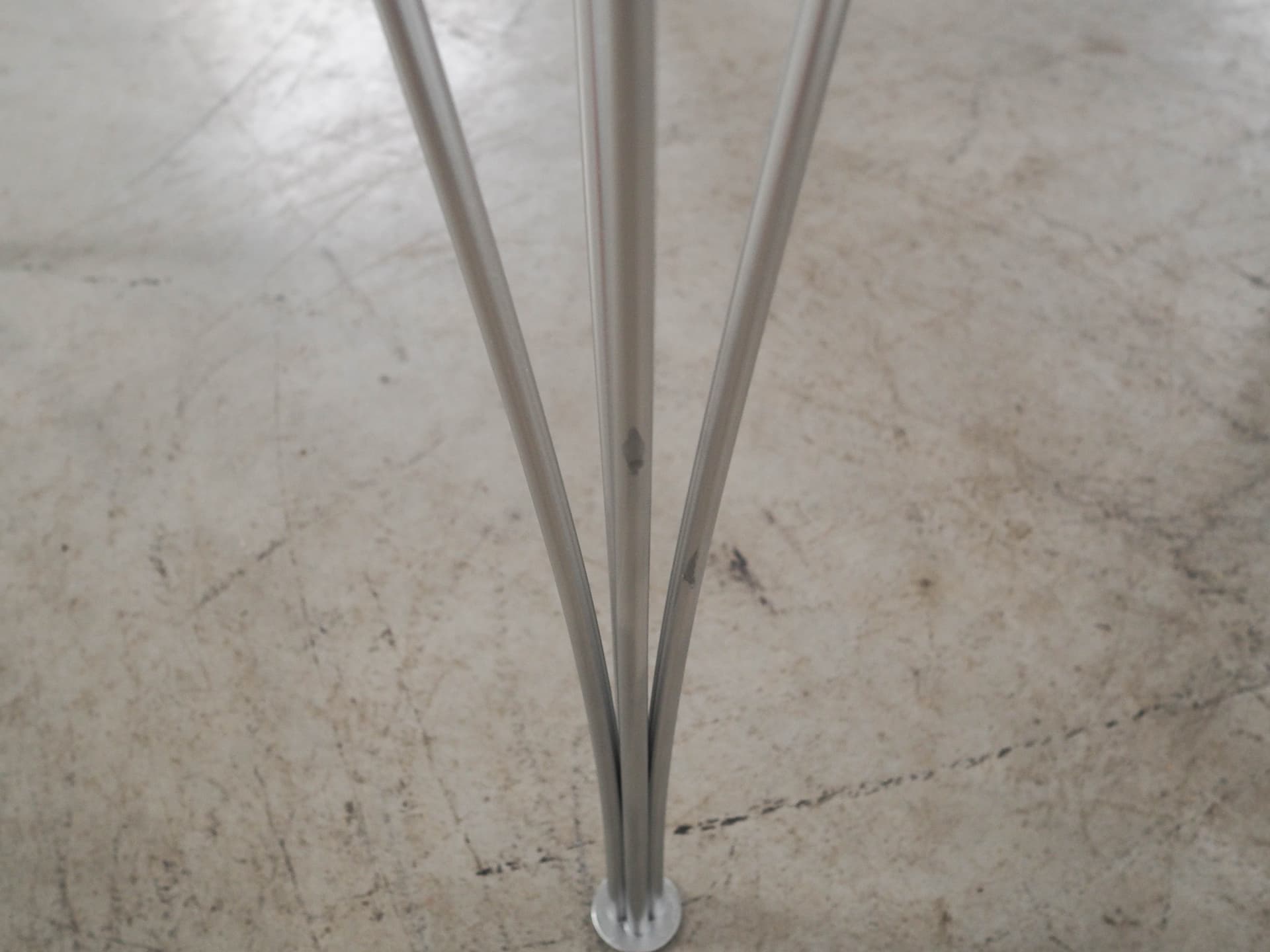 Stół, biały, płyta laminowana, dąb, metal szary, Dania, lata 80. - 291555