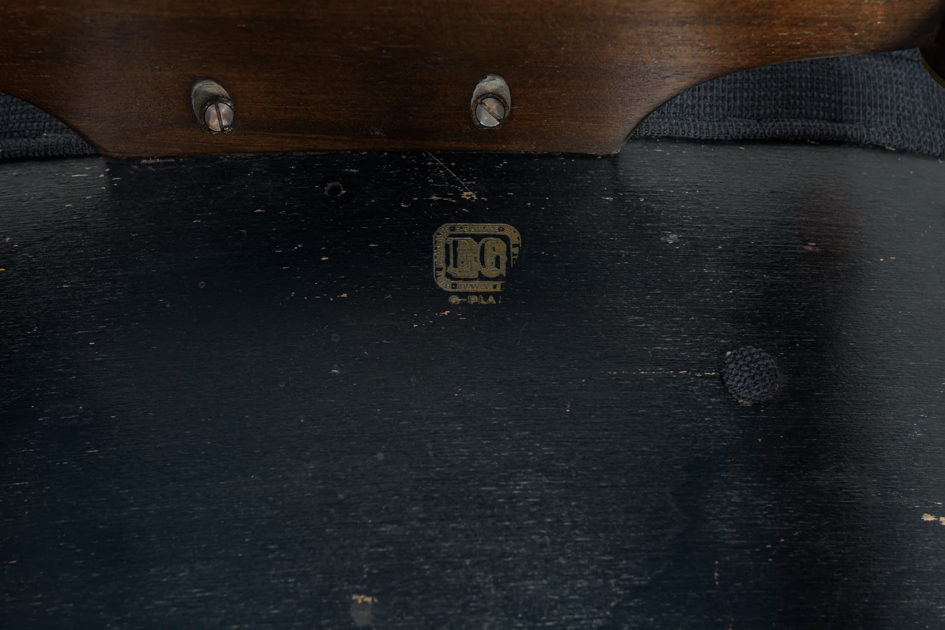 Stołek Librenza, tkanina czarna, buk palisander, G-Plan, Wielka Brytania, lata 50. - 291602