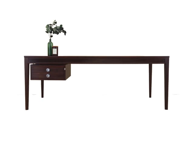 Mahogany desk, brown, mahogany, by F. Juhl, Denmark, 1970s. - DIMENSION