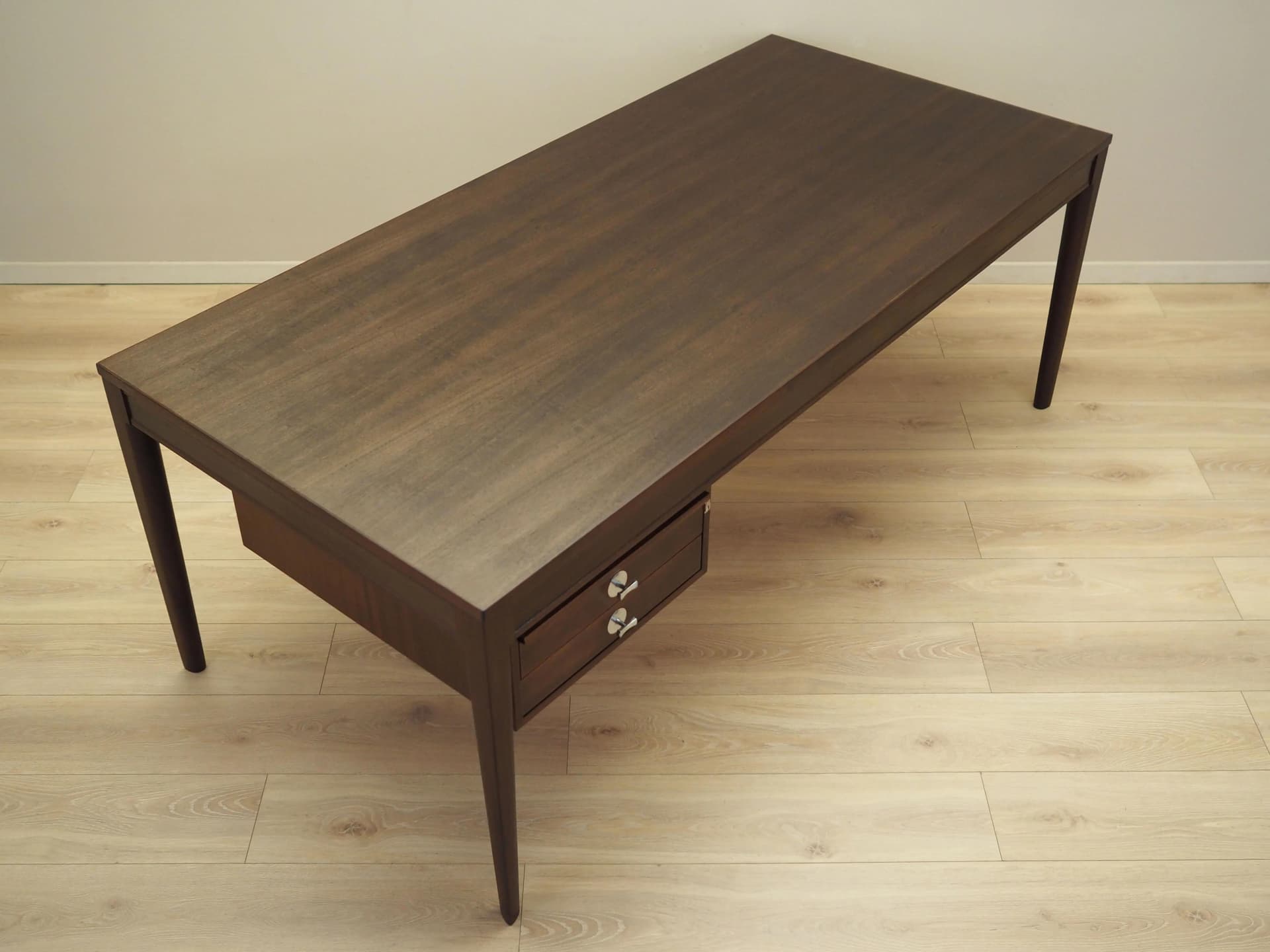 Mahogany desk, brown, mahogany, by F. Juhl, Denmark, 1970s. - 21793