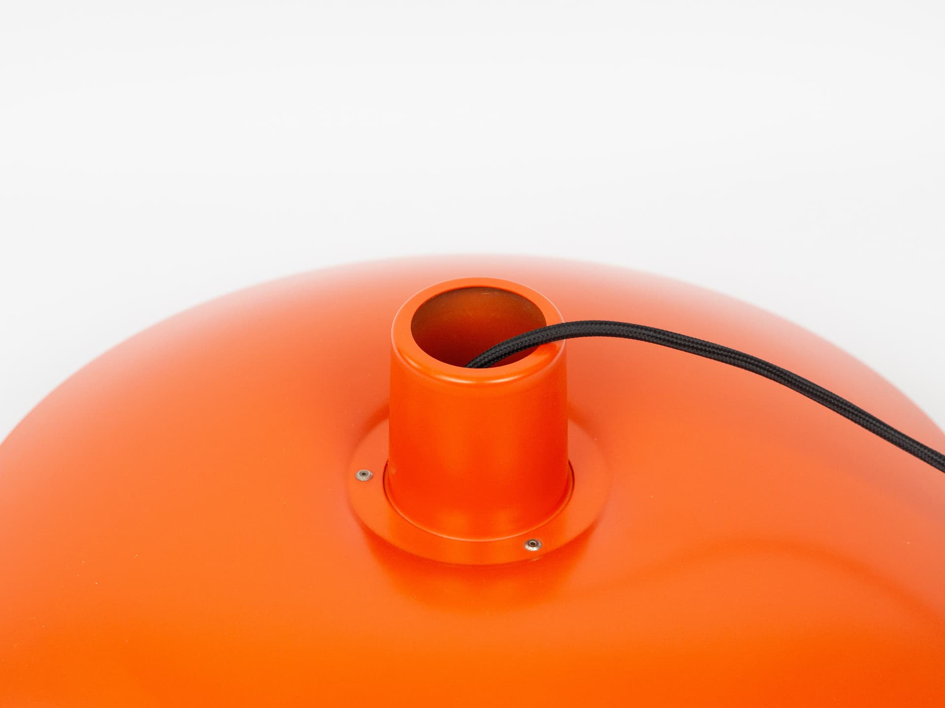 Pendant lamp PH 4/3, red orange, aluminum, by P. Henningsen, Louis Poulsen, Denmark, 1980s. - 291666