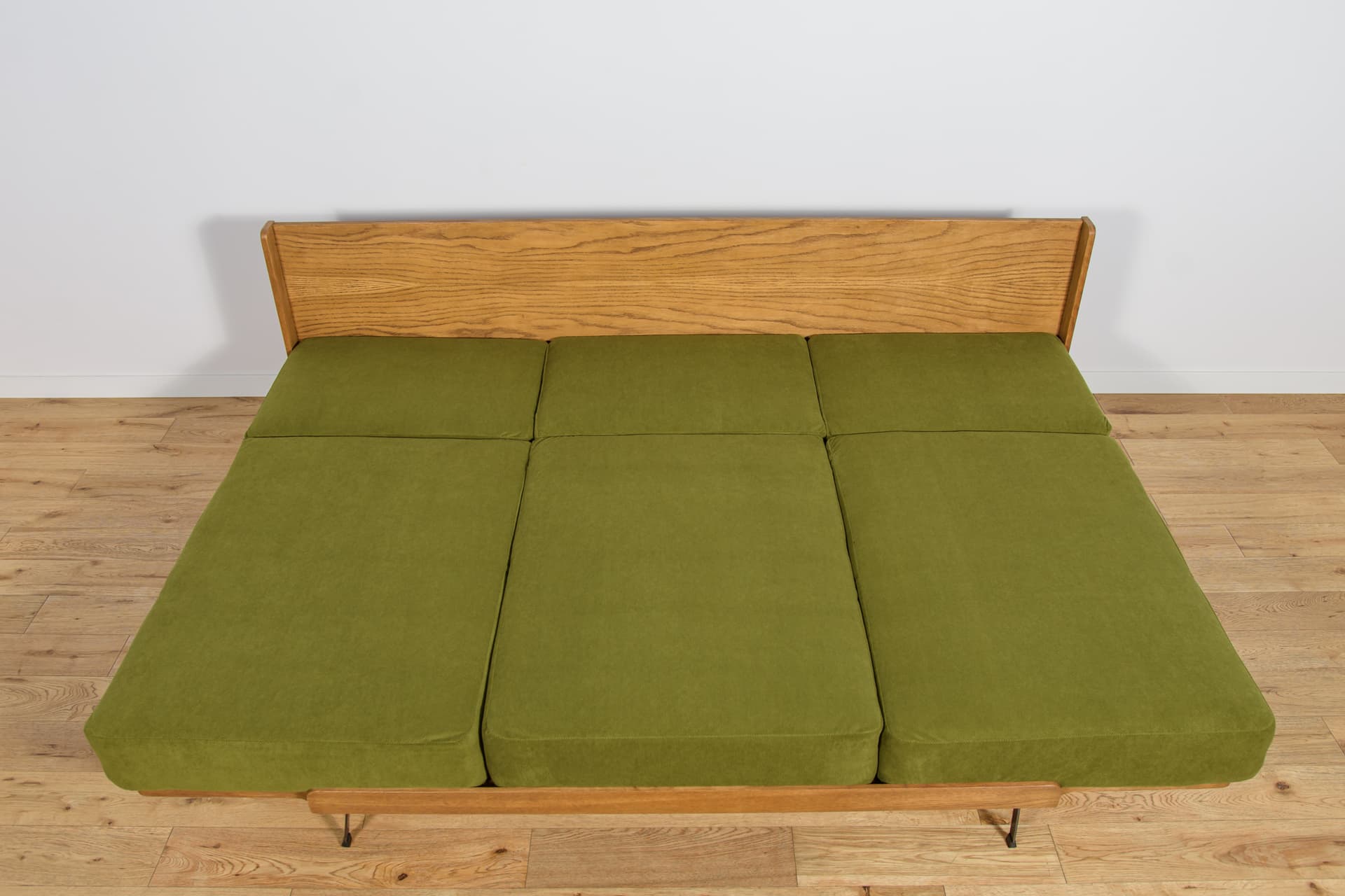 Sofa, zieleń, fornir dąb średni, Jitona, Czechosłowacja, lata 60. - 291677