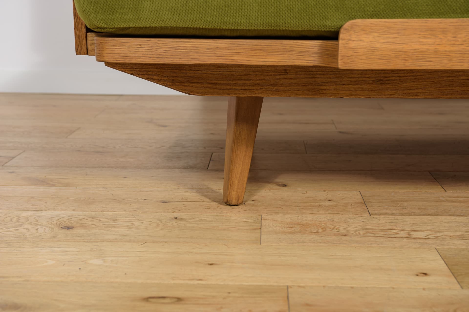 Sofa, zieleń, fornir dąb średni, Jitona, Czechosłowacja, lata 60. - 291684