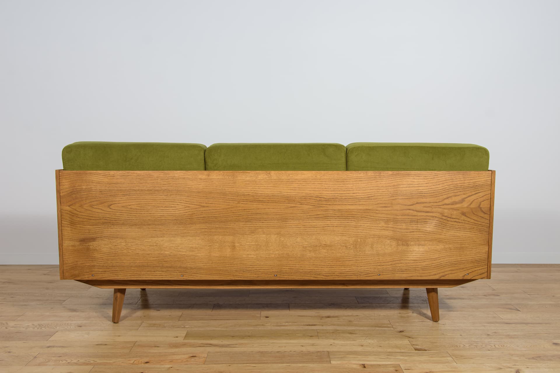 Sofa, zieleń, fornir dąb średni, Jitona, Czechosłowacja, lata 60. - 291676