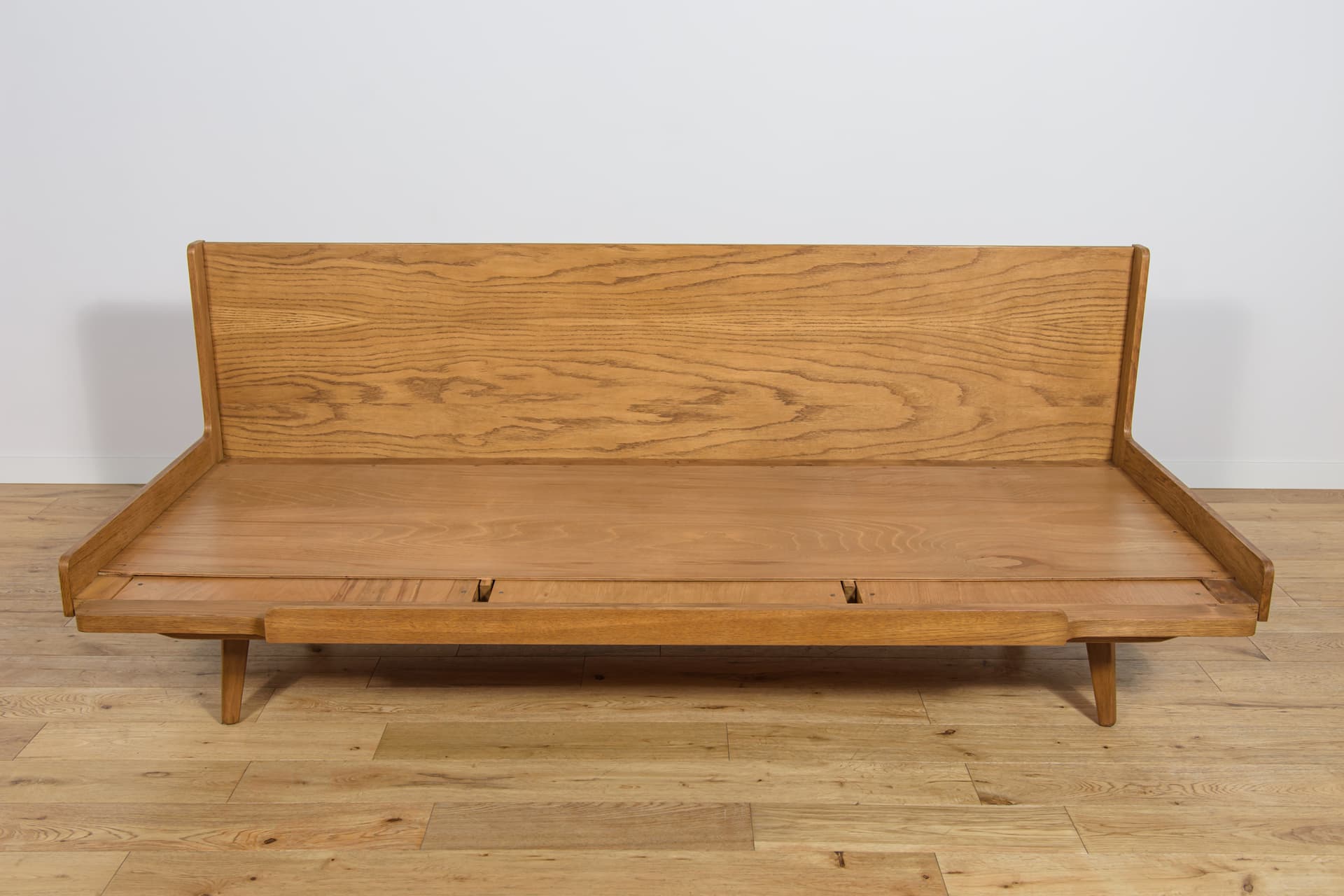 Sofa, zieleń, fornir dąb średni, Jitona, Czechosłowacja, lata 60. - 291681