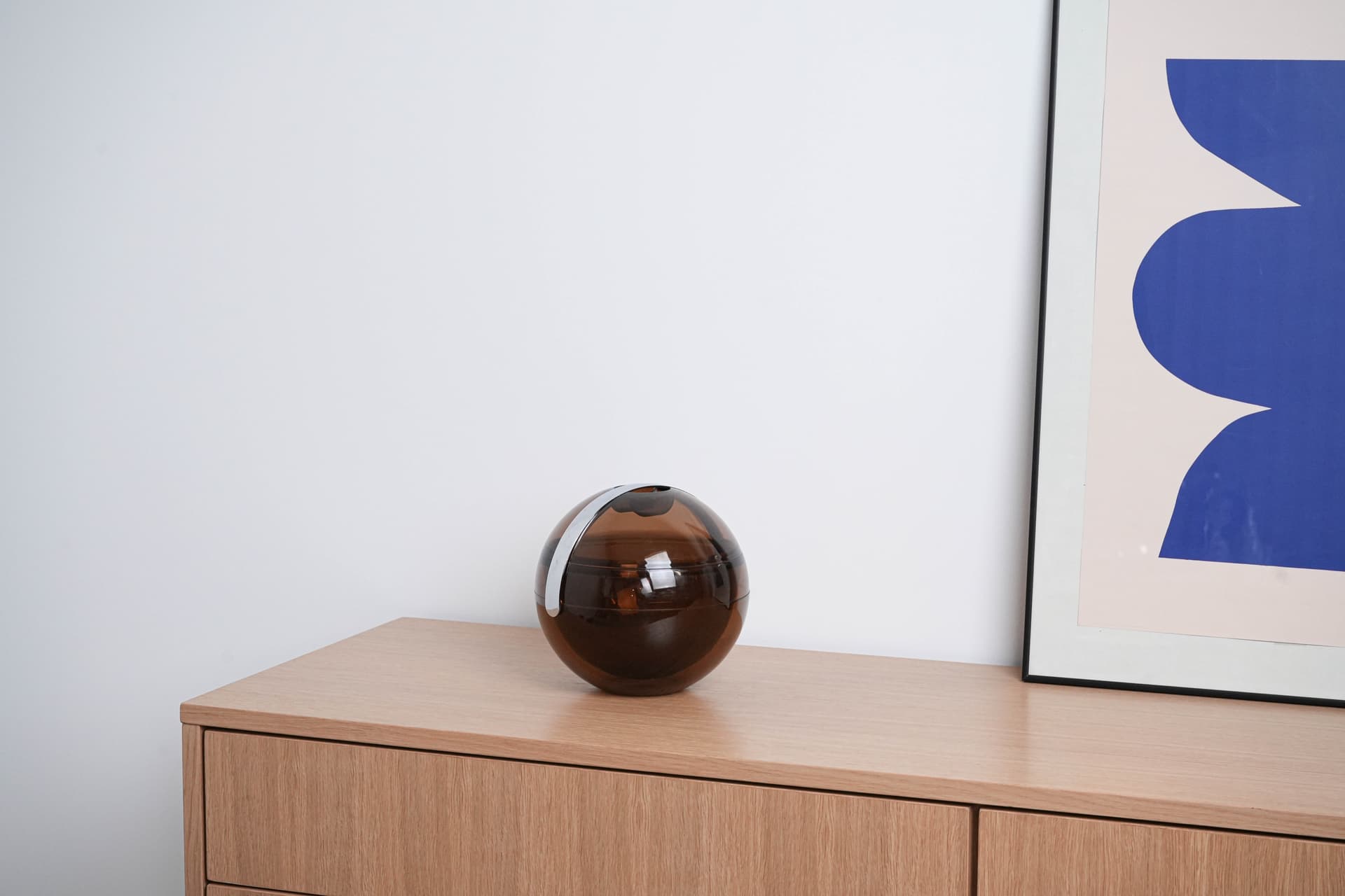 Ice bucket, Space Age, brown transparent acrylic, metal, Guzzini, Italy, 1970s. - 291730