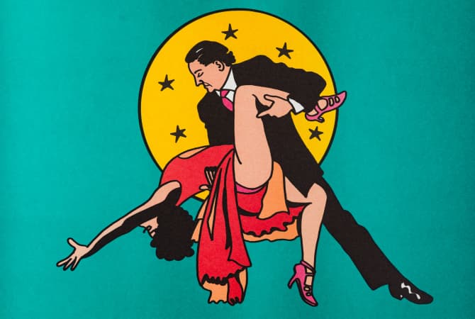 Litografia Tango dla dwojga, papier, szkło, art. P. Thoen, Norwegia - 291741