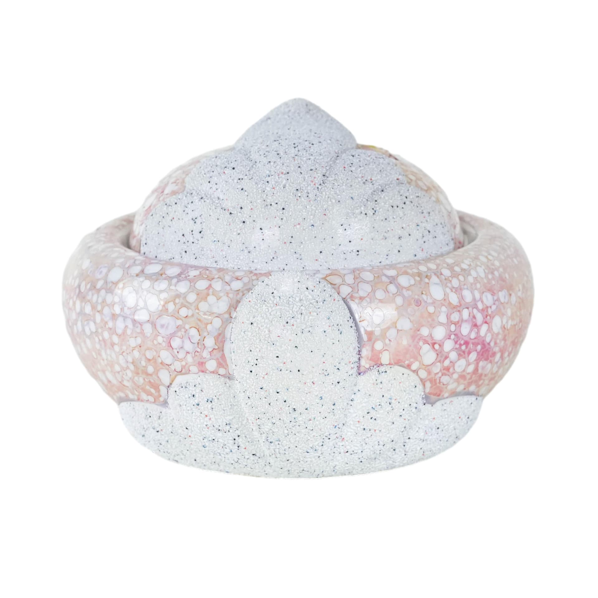 Sugar bowl, multicolor ceramics, Italy, 1970s.