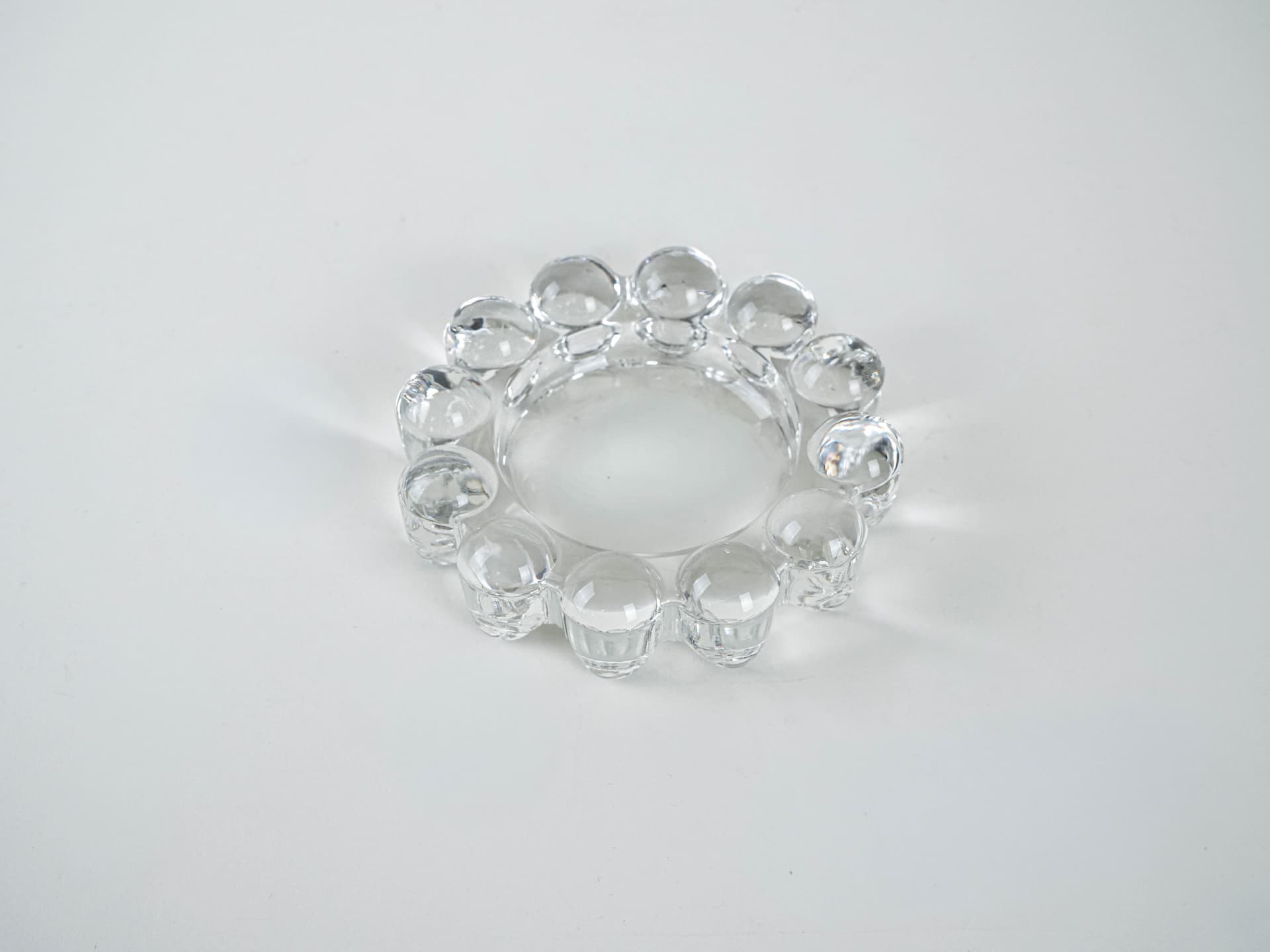 Świecznik, przezroczysty, szkło, Dania, lata 70. - 291797