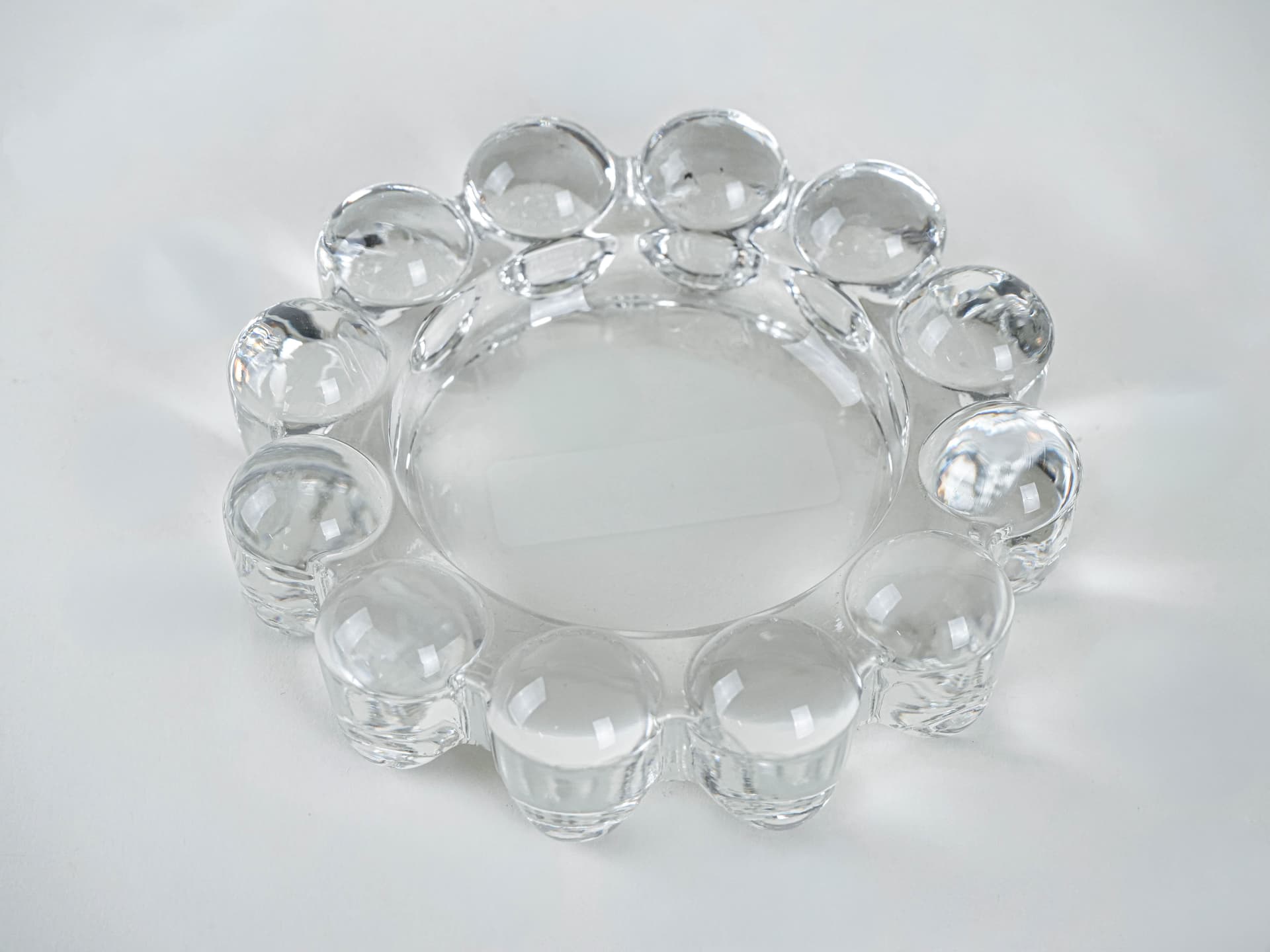 Świecznik, przezroczysty, szkło, Dania, lata 70. - 291799